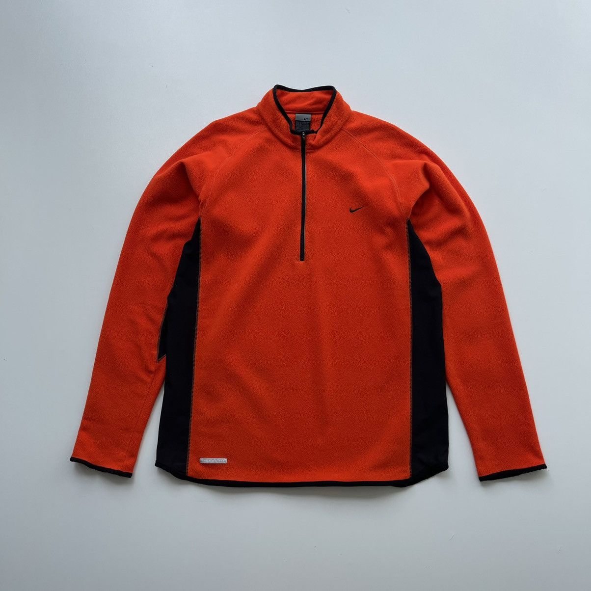 Nike × Vintage Nike Vintage Therma Fit 1/2 Zip Fleece Jacket Orange Y2K Size US XL / EU 56 / 4 - 1 Thumbnail