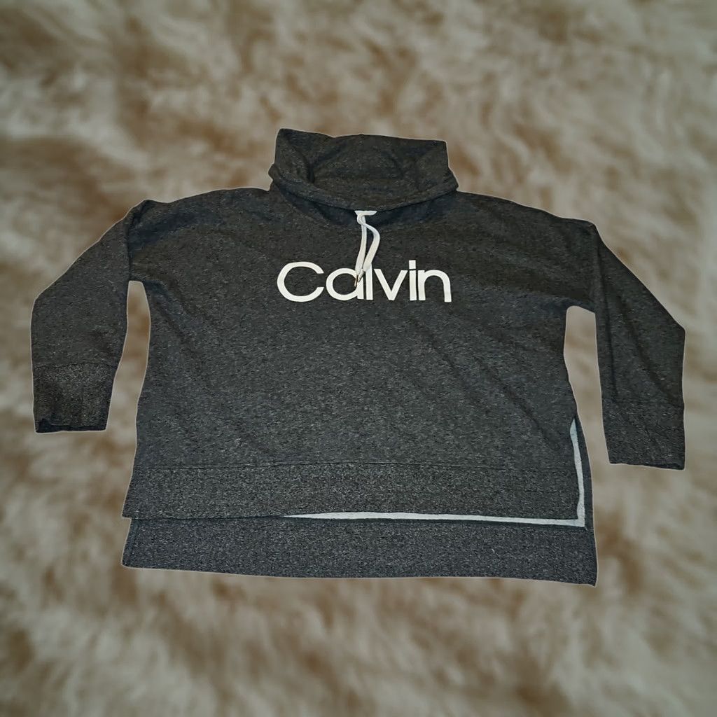 Calvin Klein Calvin Klein Sweatshirt Women's XXL Gray Cowl Neck Tunic Long Sleeve Casual Size XXL / US 16-18 / IT 52-54 - 1 Thumbnail