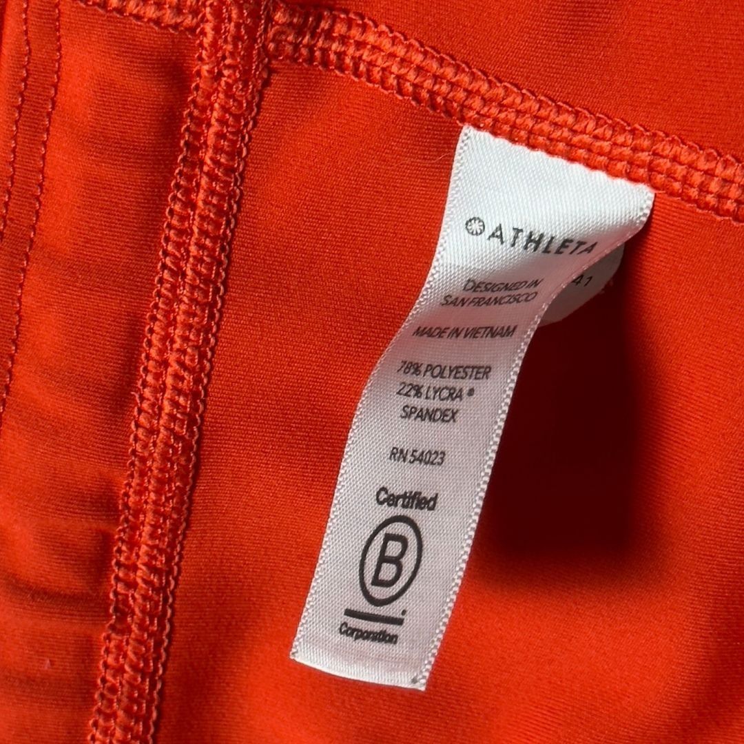 Athleta Athleta Contender Laser Cut Tights Neon Orange Small Legging Size 26" / US 2 / IT 38 - 8 Thumbnail