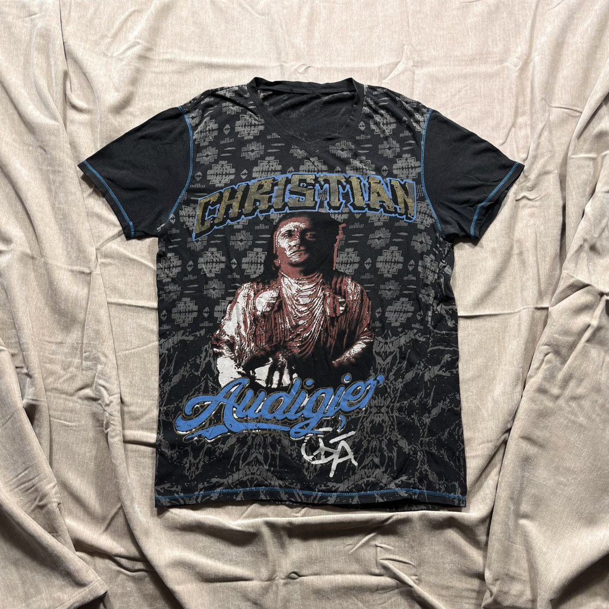 Ed Hardy Vintage y2k ED HARDY audigier big logo gangsta og tee tshirt Size US XL / EU 56 / 4 - 7 Thumbnail