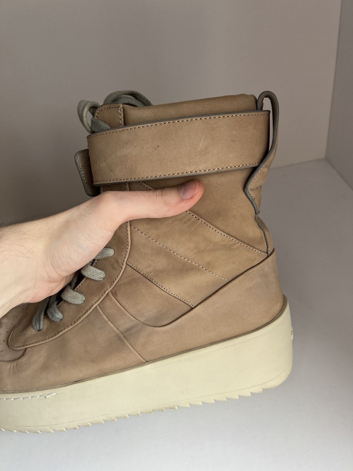 Fear of God × Vintage Vintage FEAR OF GOD nabuk military high top sneakers boots Size US 13 / EU 46 - 5 Thumbnail
