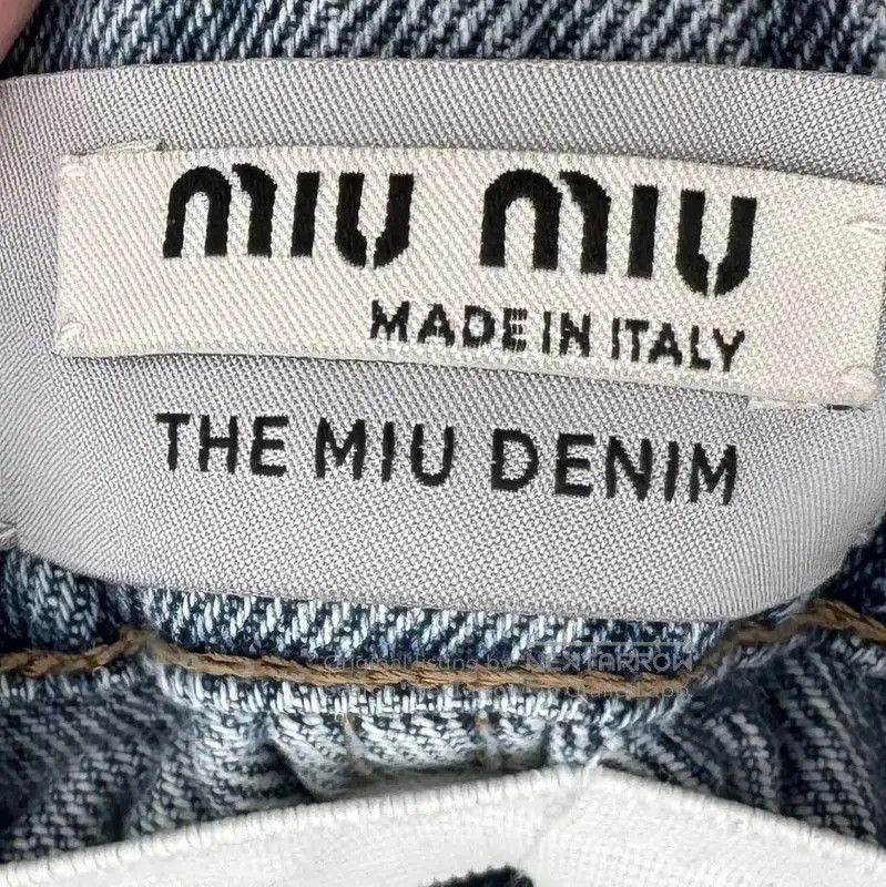 Miu Miu Miu Miu Blue Leather Women's Jeans . Size 22" - 5 Thumbnail