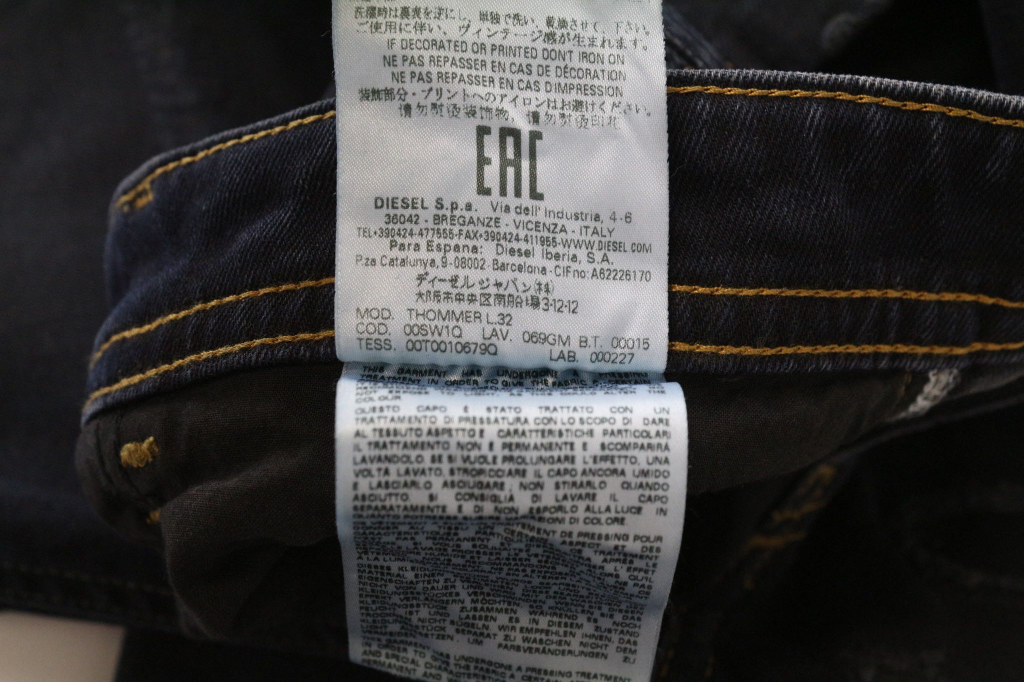 Diesel THOMMER 069GM W28/L32 Blue Slim Skinny Distress 86906 Size US 28 / EU 44 - 8 Thumbnail