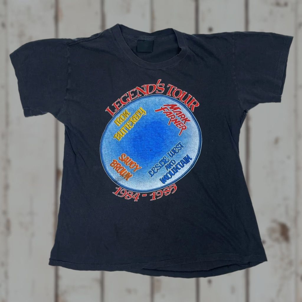 Vintage VINTAGE Iron Butterfly Legends Tour 1984 Thin Single Stitch T Shirt Men’s M Black Rock 1980s Mens Size US M / EU 48-50 / 2 - 1 Thumbnail