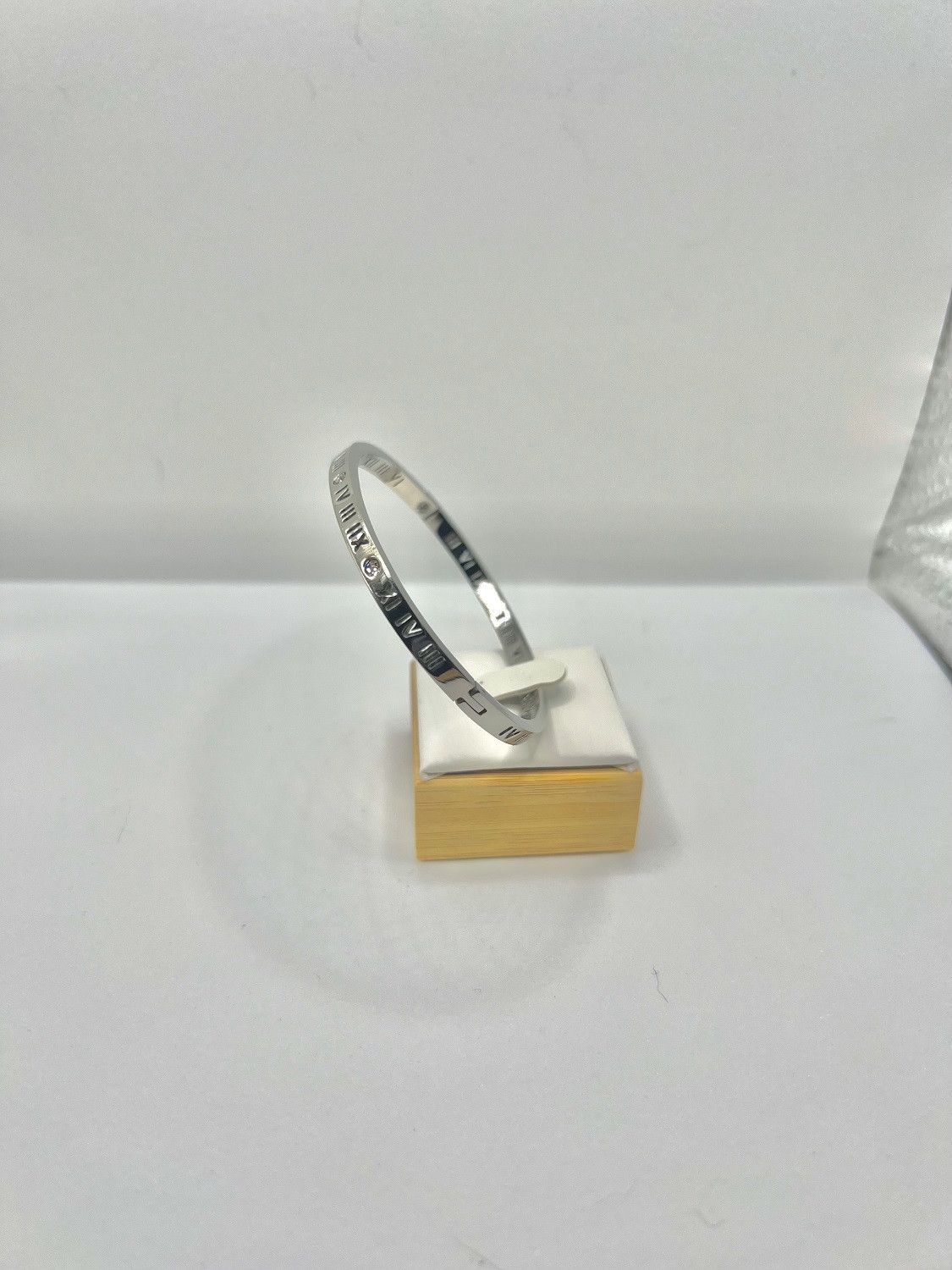 Jewelry Roma Numbers Silver Bangle with Czs Size ONE SIZE - 2 Thumbnail