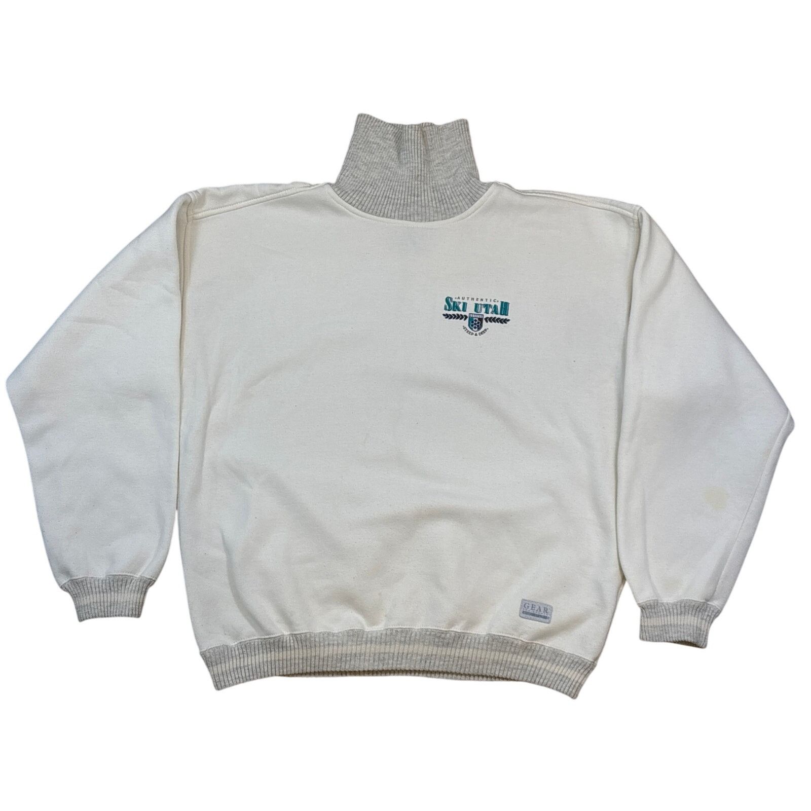 Vintage Ski Utah “Steep & Deep” Gear for sports turtleneck L