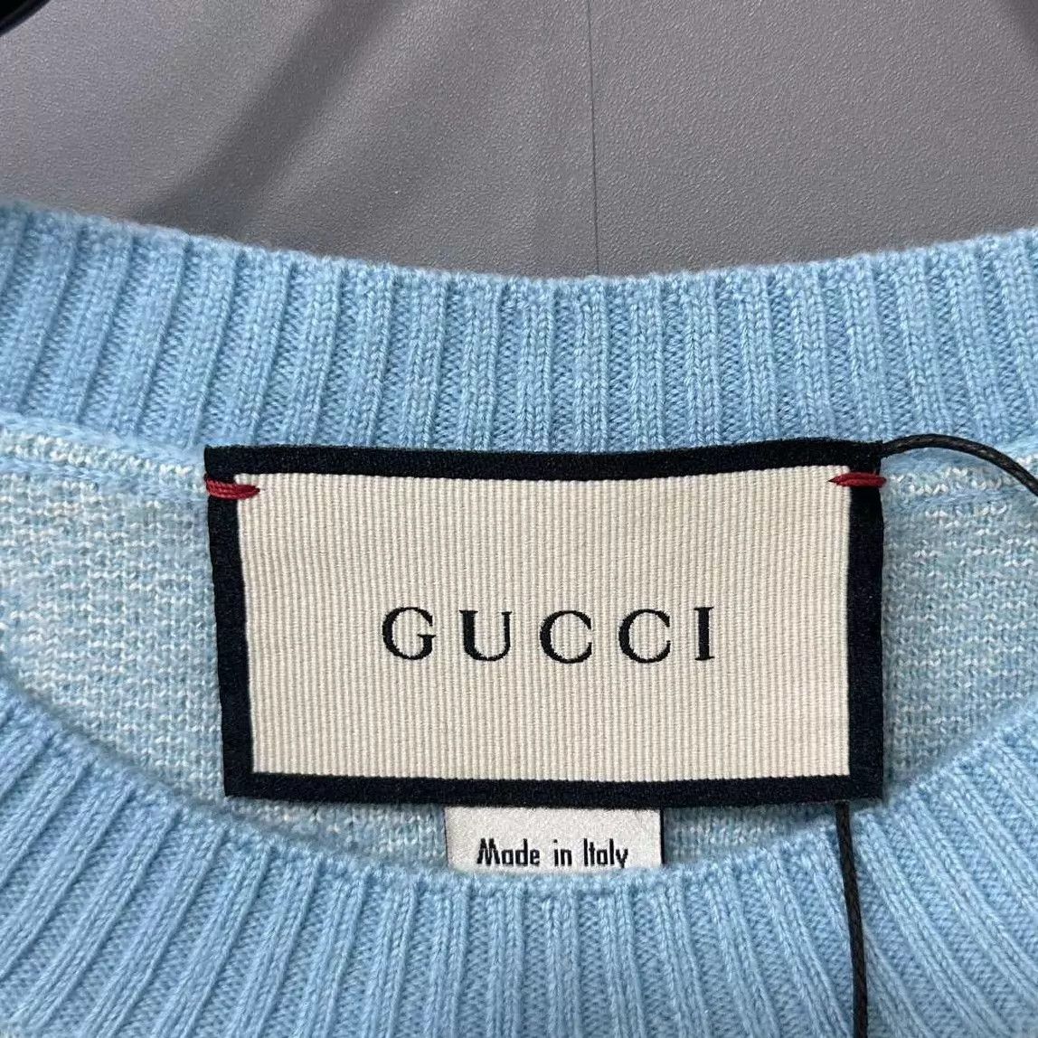 Gucci GUCCI sky blue all-over print knit LS top M Size M / US 6-8 / IT 42-44 - 4 Thumbnail