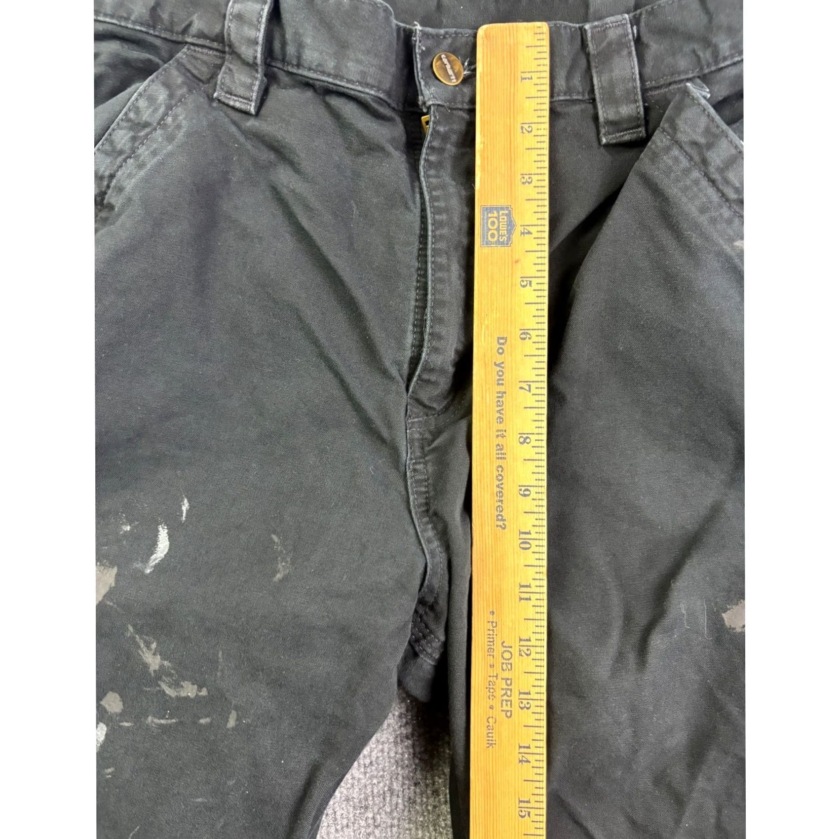 Carhartt Carhartt Work Pants Mens 33x30 Loose Original Fit B151 BLK Distressed Paint Shirt? Size US 32 / EU 48 - 4 Thumbnail