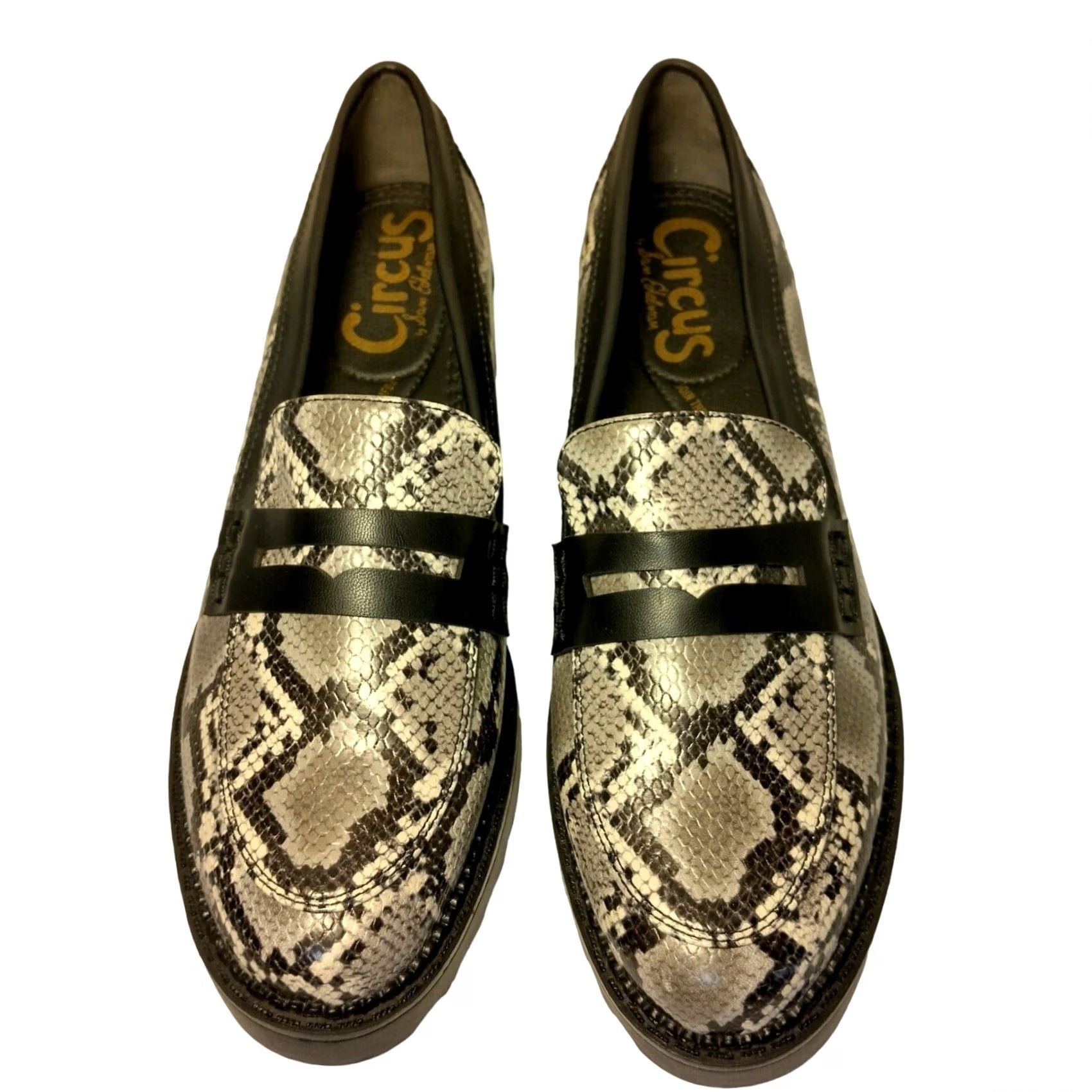 Sam Edelman Sam Edelman Circus Desmond Loafers Women 10 M Faux Snake Skin Black Gray Slip On Leather Flat Animal Print Casual Shoes - Mens? Size US 10 / IT 40 - 2 Thumbnail