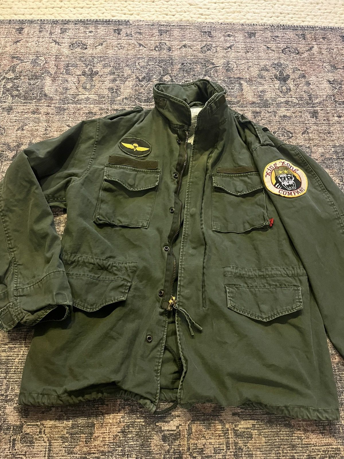 image of Vintage Taxi Driver Movie Military Jacket in Green, Men's (Size Small)