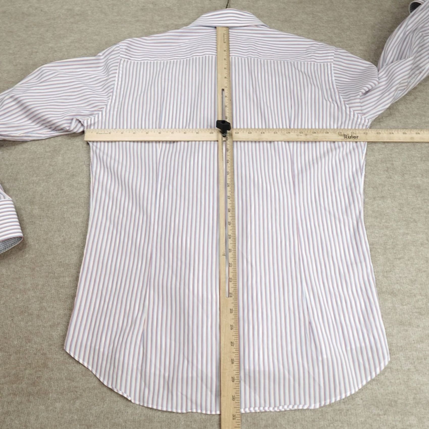 Drome Eredi Pisano Mens Shirt L White Striped Cotton Tailored in Rome Cutaway Button-Up Shirt Mens L White Striped Cotton Tailored in Rome Cutaway Size US L / EU 52-54 / 3 - 6 Thumbnail
