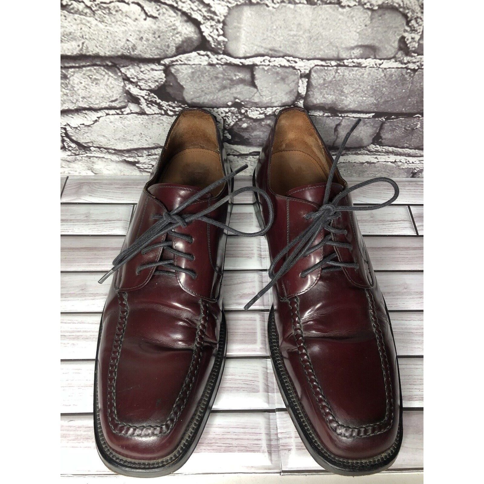 Cole Haan Cole Haan Burgundy Leather Square Toe Oxfords Dress Shoes Me Size US 11 / EU 44 - 17 Thumbnail