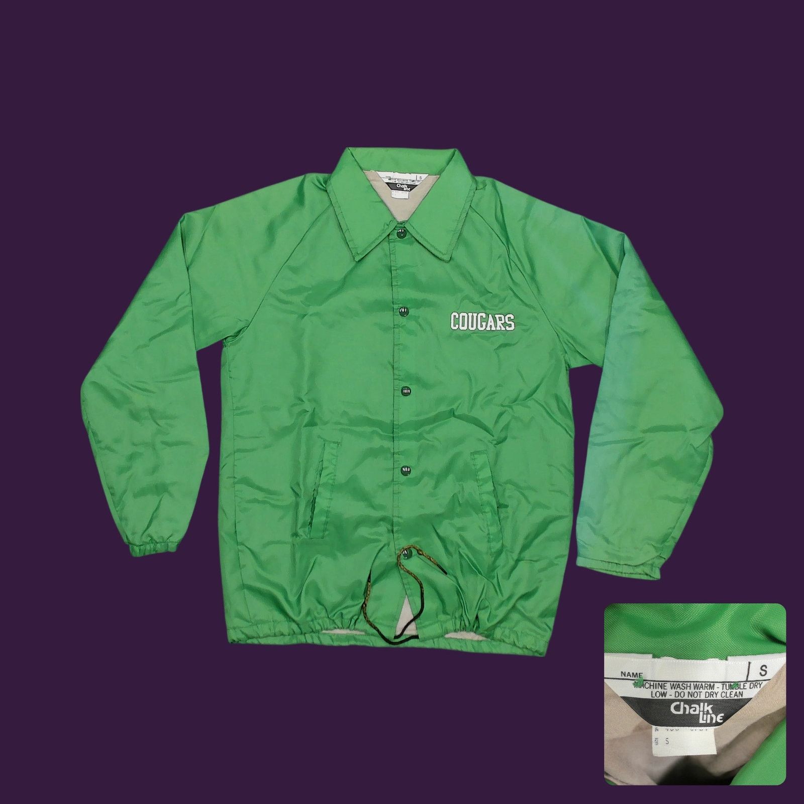 Chalk Line Chalk Line 1980s Sun Faded Oversized Coach Jacket Green Size US S / EU 44-46 / 1 - 1 Thumbnail