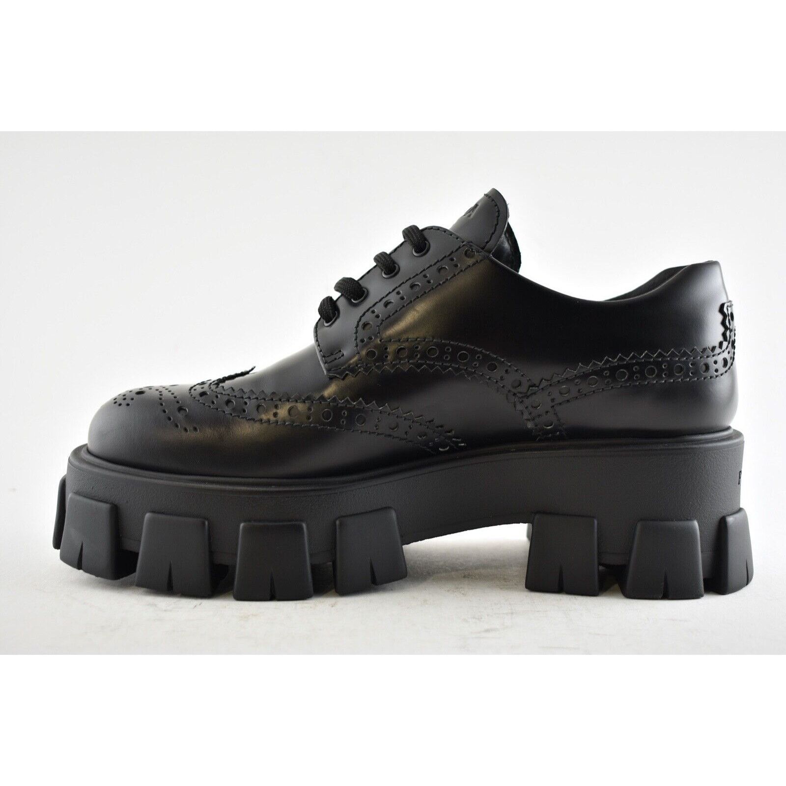 Prada Monolith Brogue Platform Loafer Creeper Lace Up Flat 39.5 Size US 9.5 / IT 39.5 - 7 Thumbnail