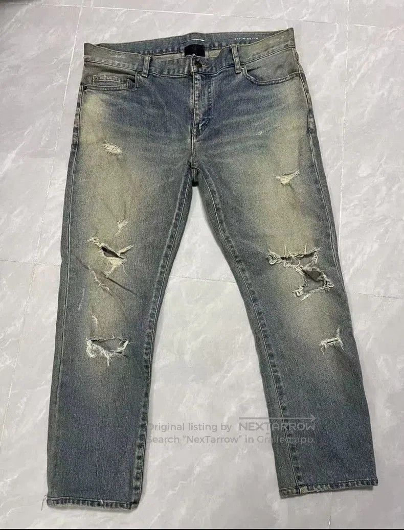 Saint Laurent Paris YSL 17SS Distressed Denim Jeans. Size US 33 - 1 Thumbnail