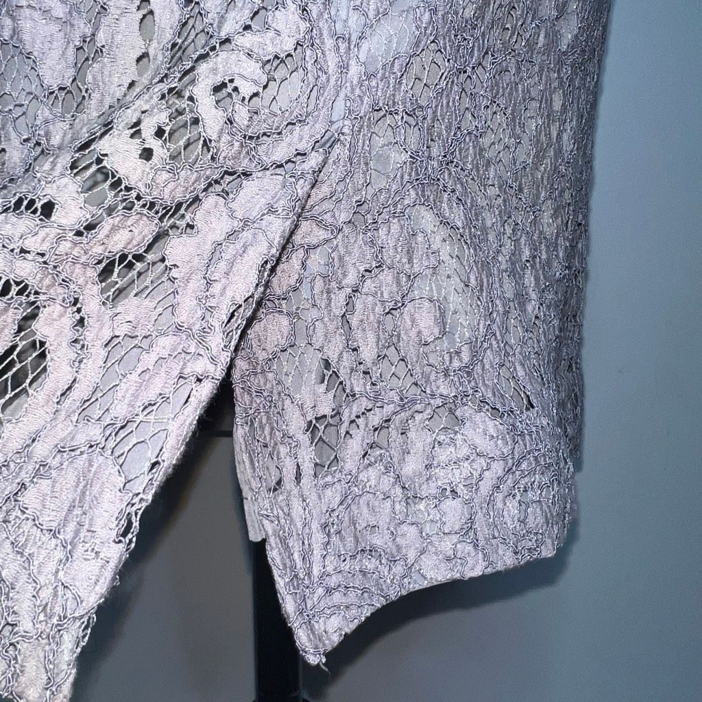 J.Crew J. Crew, Elsa Dress Leavers Lace in Stormy Gray, Bridesmaid Women’s 0 Petite Size XS / US 0-2 / IT 36-38 - 7 Thumbnail