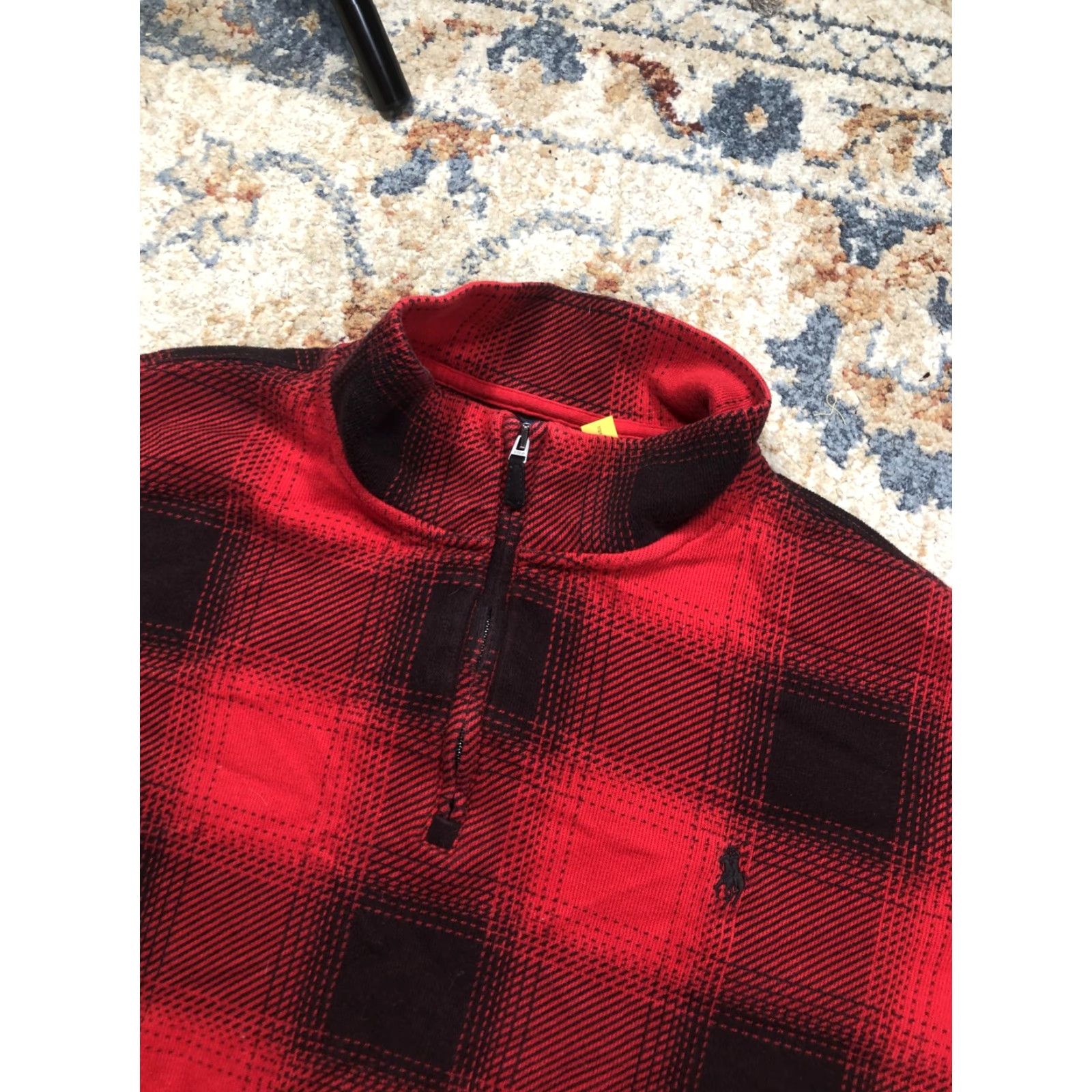 Polo Ralph Lauren Polo Ralph Lauren Sweater Mens XL Red Plaid Estate Rib Mock Neck 1/4 Zip Knit Pullover Long Sleeve Casual Shirt Category: Sweater Size US XL / EU 56 / 4 - 6 Thumbnail