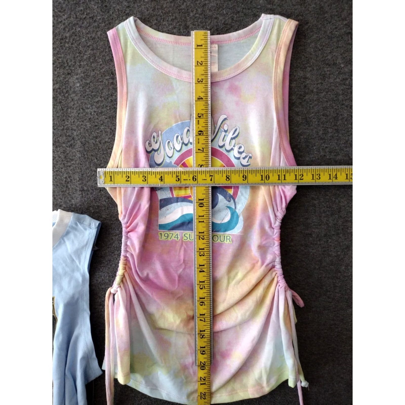 Vintage No Boundaries Junior Lace Up Tank top 2-Pack M Blue/Tie Dye Tank Juniors Girls 90s Casual Graphic Print Sun Size M / US 6-8 / IT 42-44 - 4 Thumbnail