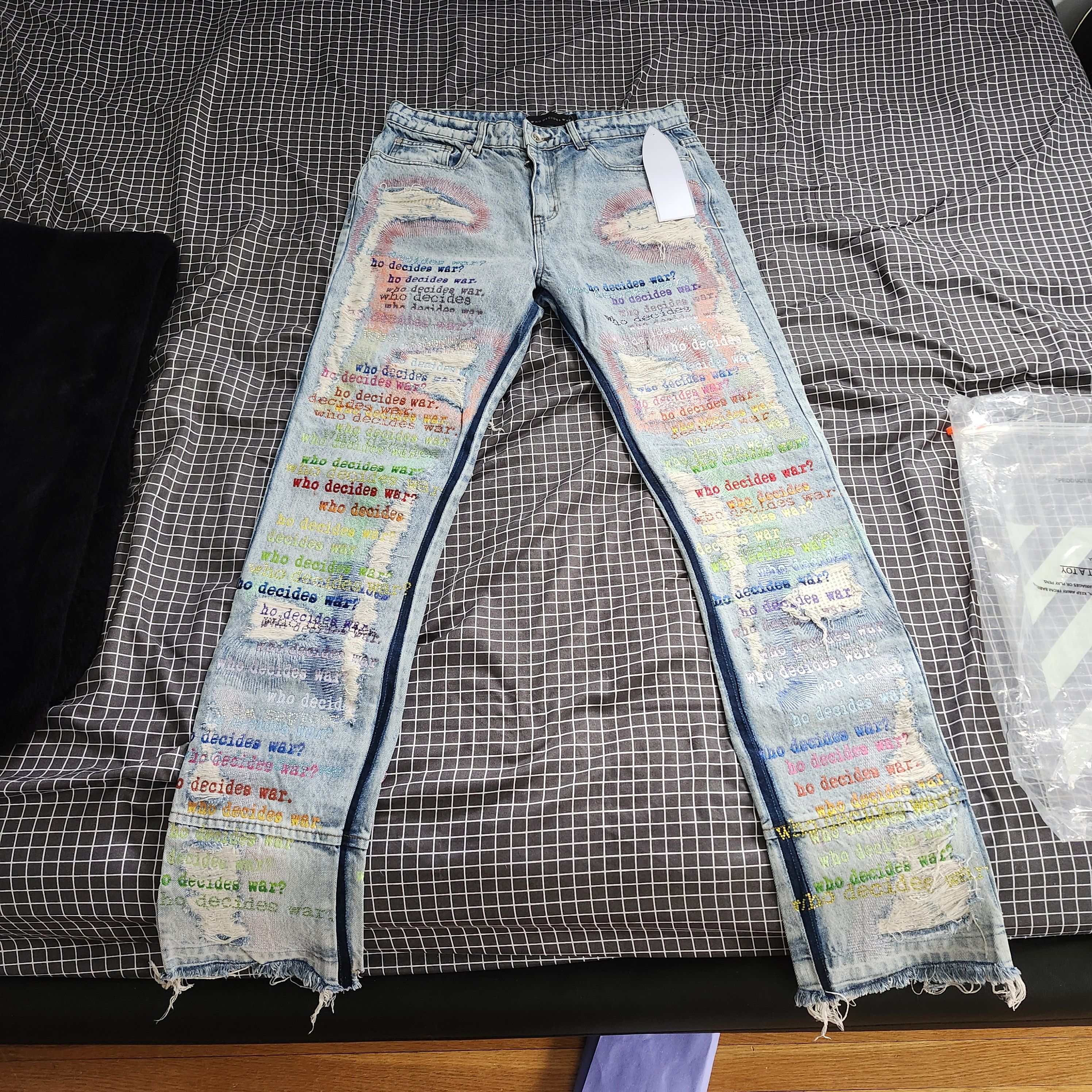 Ev Bravado Ev Bravado multi color who decides war denim Size US 34 / EU 50 - 1 Thumbnail