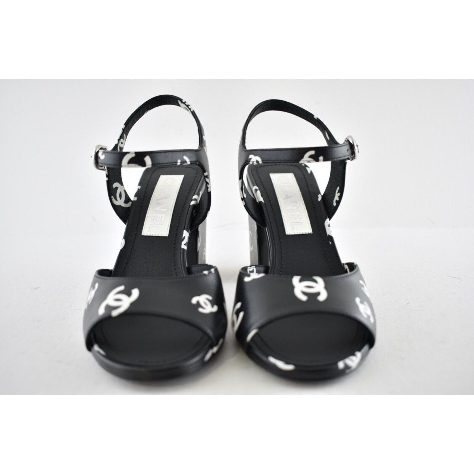 Chanel Chanel Print Lambskin Ankle Strap Block Heel Sandal 39.5 Size US 9.5 / IT 39.5 - 4 Thumbnail