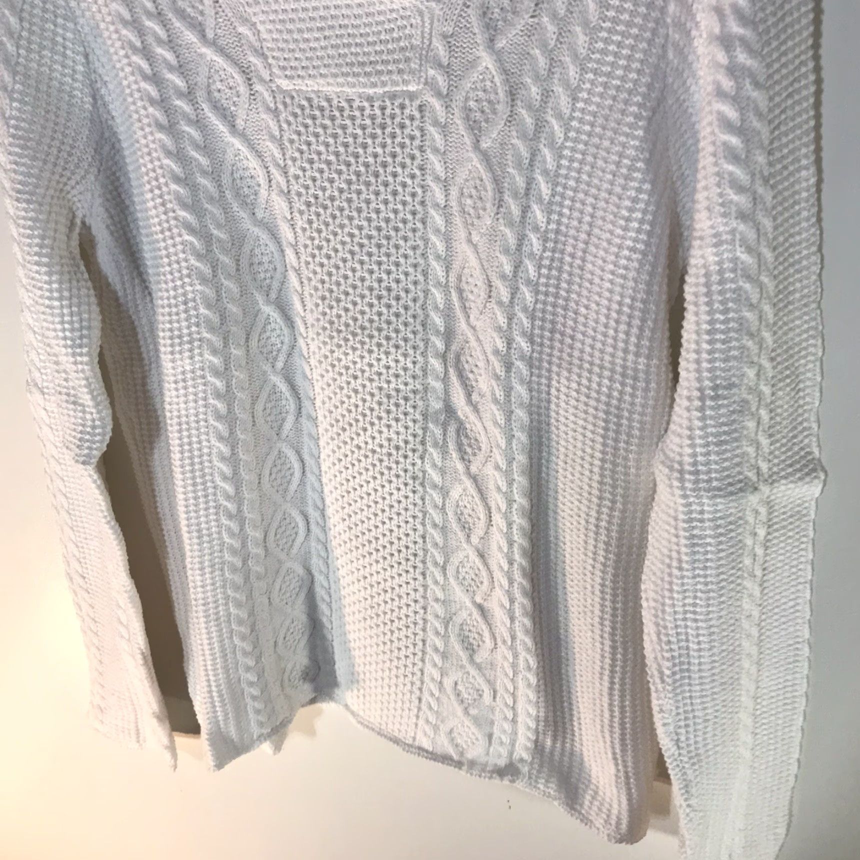 Vintage Jeanne Pierre Women's Sweater Pullover V-Neck Cable Knit Long Sleeve Casual Fall Winter Size L White Size L / US 10 / IT 46 - 3 Thumbnail
