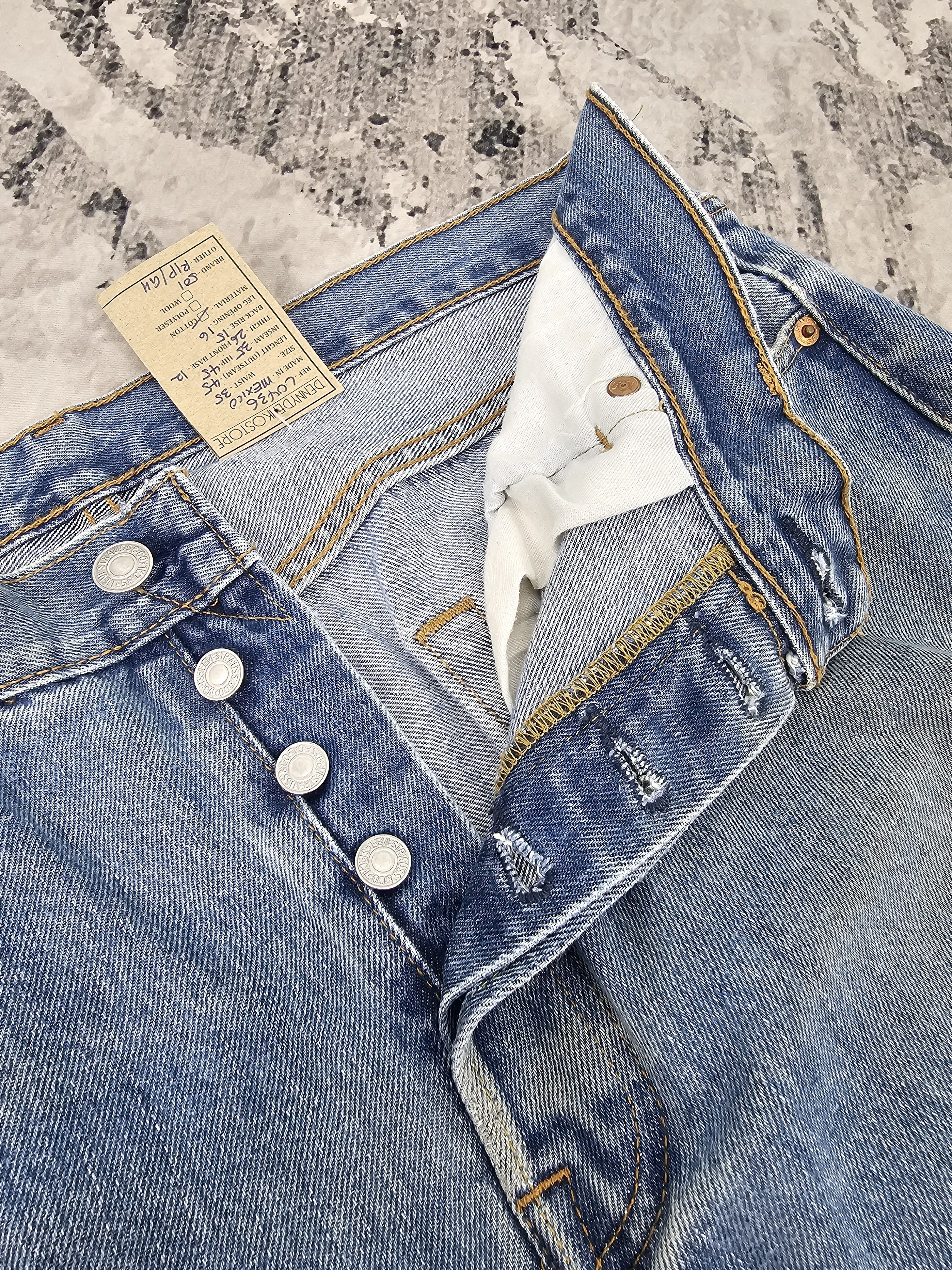 Levi's Vintage Clothing LEVIS 501 Sun Faded Distressed Ripped Size 35X35 Jeans L0436 Size US 35 - 12 Thumbnail