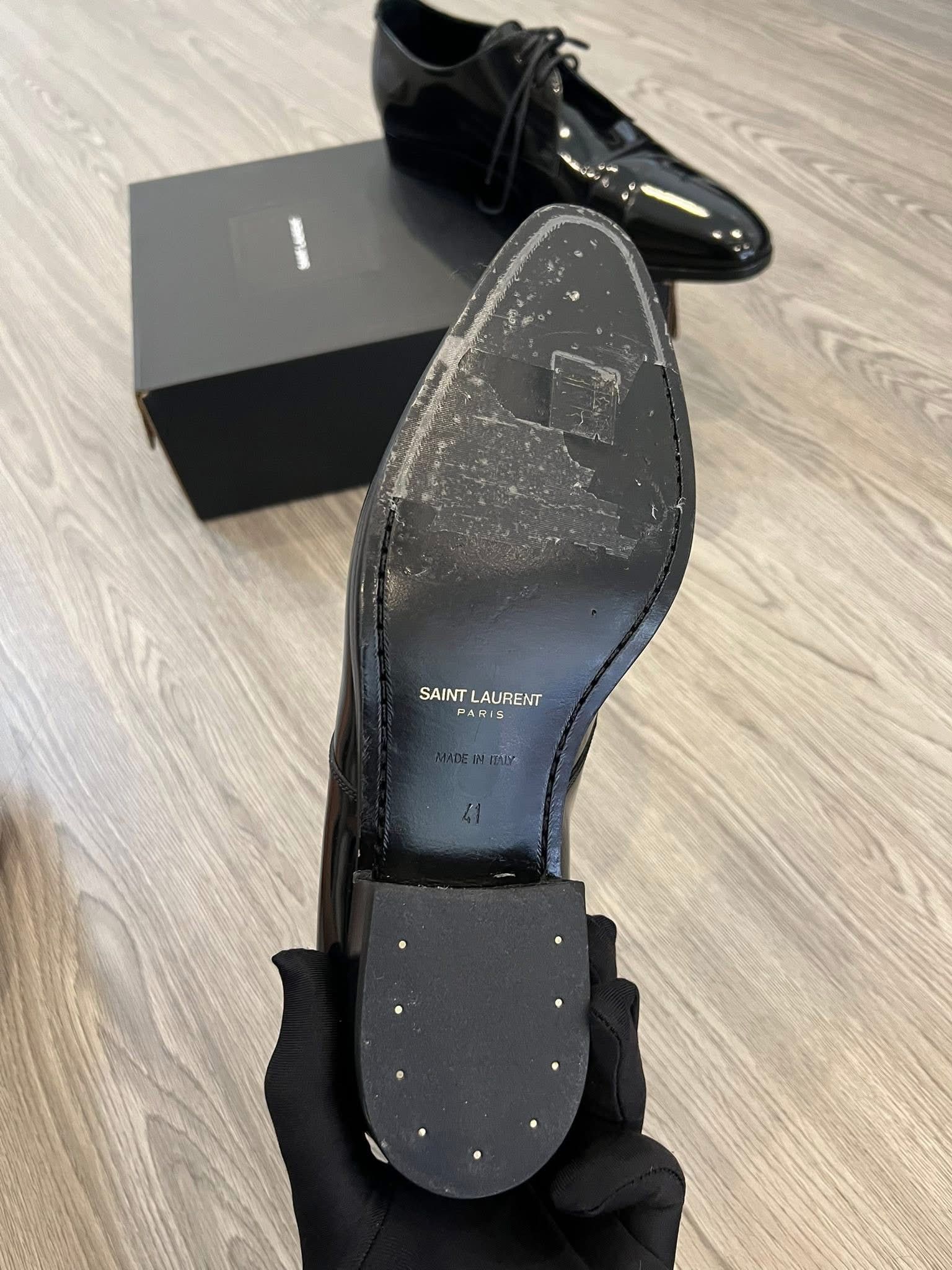 Saint Laurent Paris SAINT LAURENT SHINY LEATHER DERBY SHOES - IT41 Size US 8 / EU 41 - 5 Thumbnail