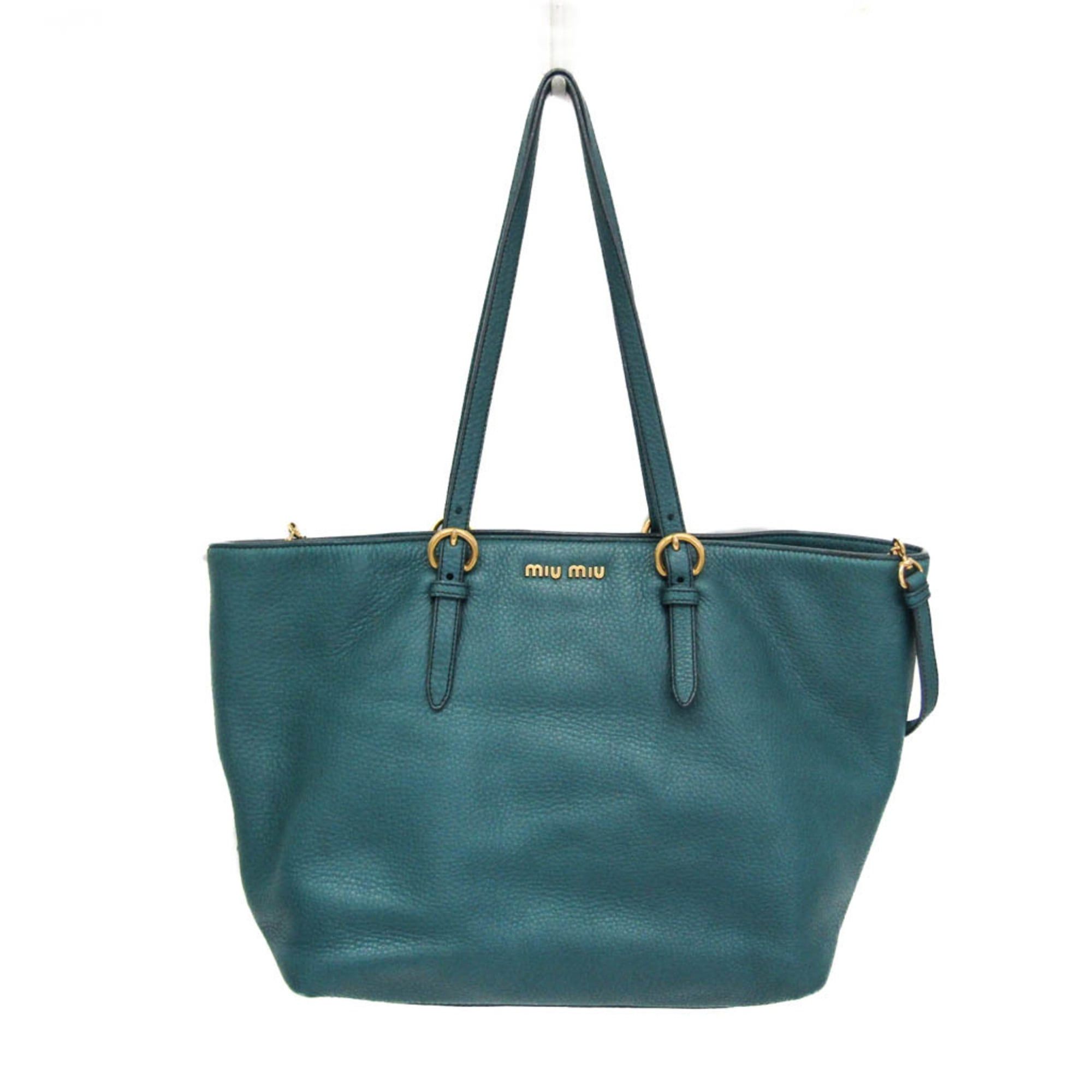 Miu Miu Miu Miu VIT.DAINO RR1905 Women's Leather Shoulder Bag,Tote Bag Green Size ONE SIZE - 1 Thumbnail