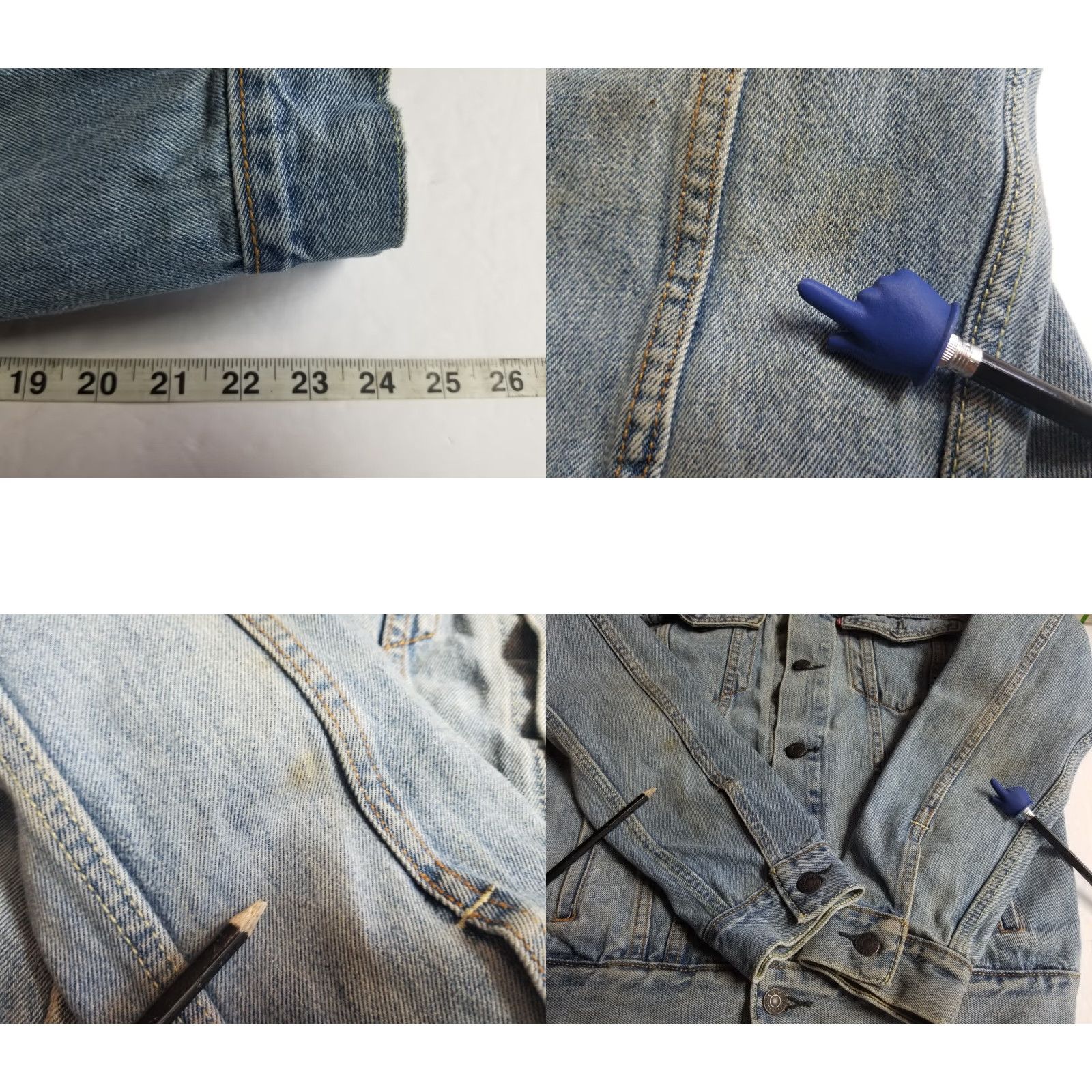 Levi's VINTAGE Levi's Denim Trucker Jacket Mens S Blue 72334 Distressed See All Pics Size US S / EU 44-46 / 1 - 8 Thumbnail