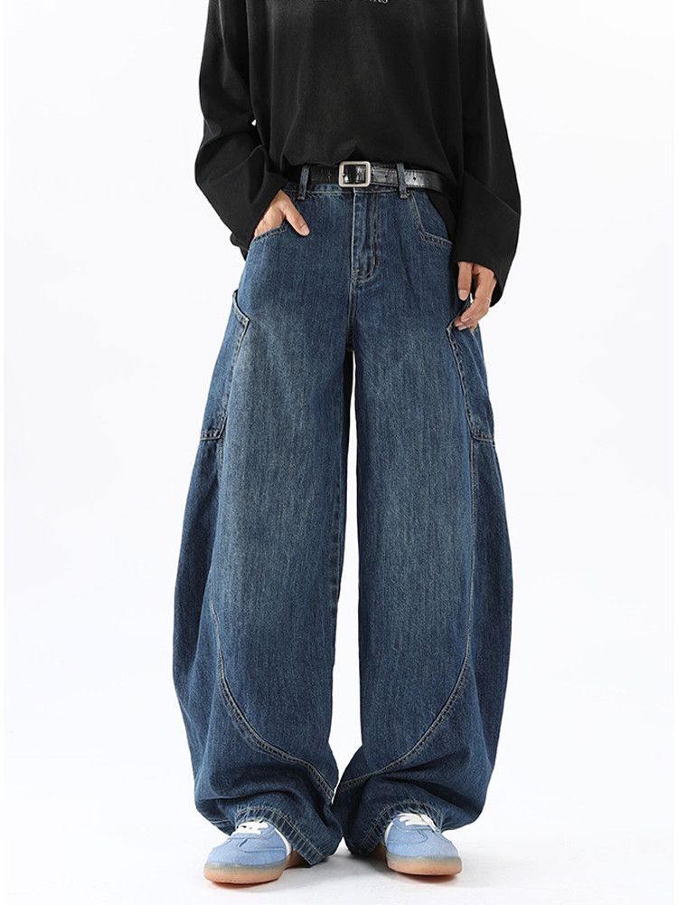 Japanese Brand × Jean Streetwear Baggy Cargo Pocket Blue Size US 29 - 2 Thumbnail