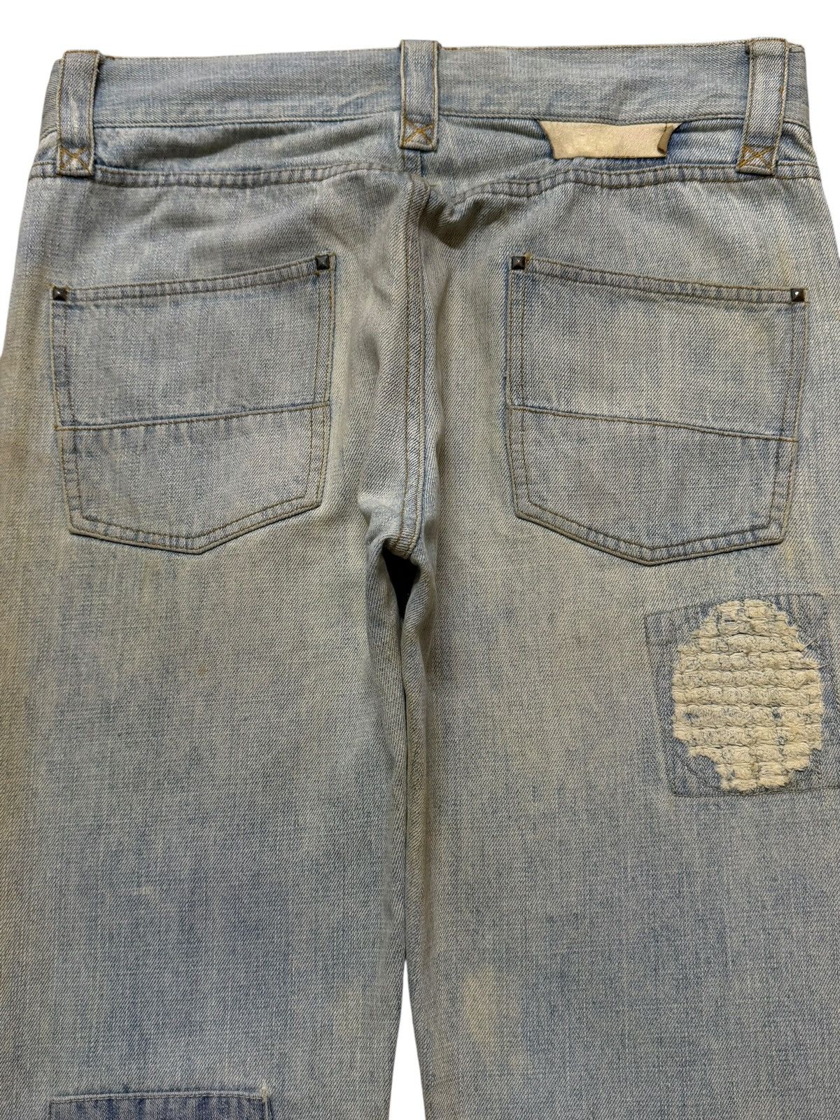 If Six Was Nine Vintage 90s Japan Oraqle Blue Faded Mud Wash Patch Distress Size US 32 / EU 48 - 4 Thumbnail