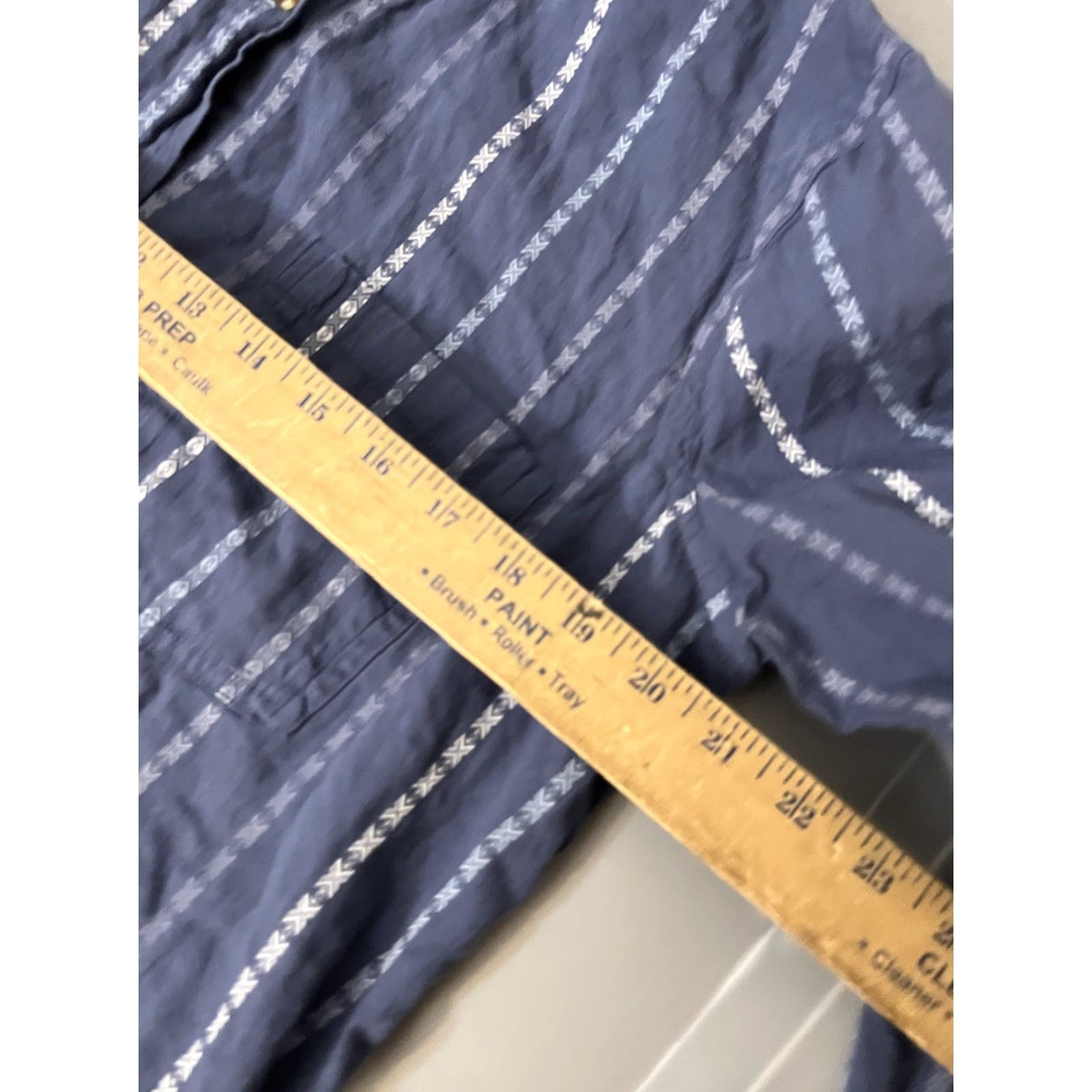 Vintage Sonoma Blouse Women's L Cyclone Blue Button Front The Everyday Shirt Stripes Size L / US 10 / IT 46 - 5 Thumbnail