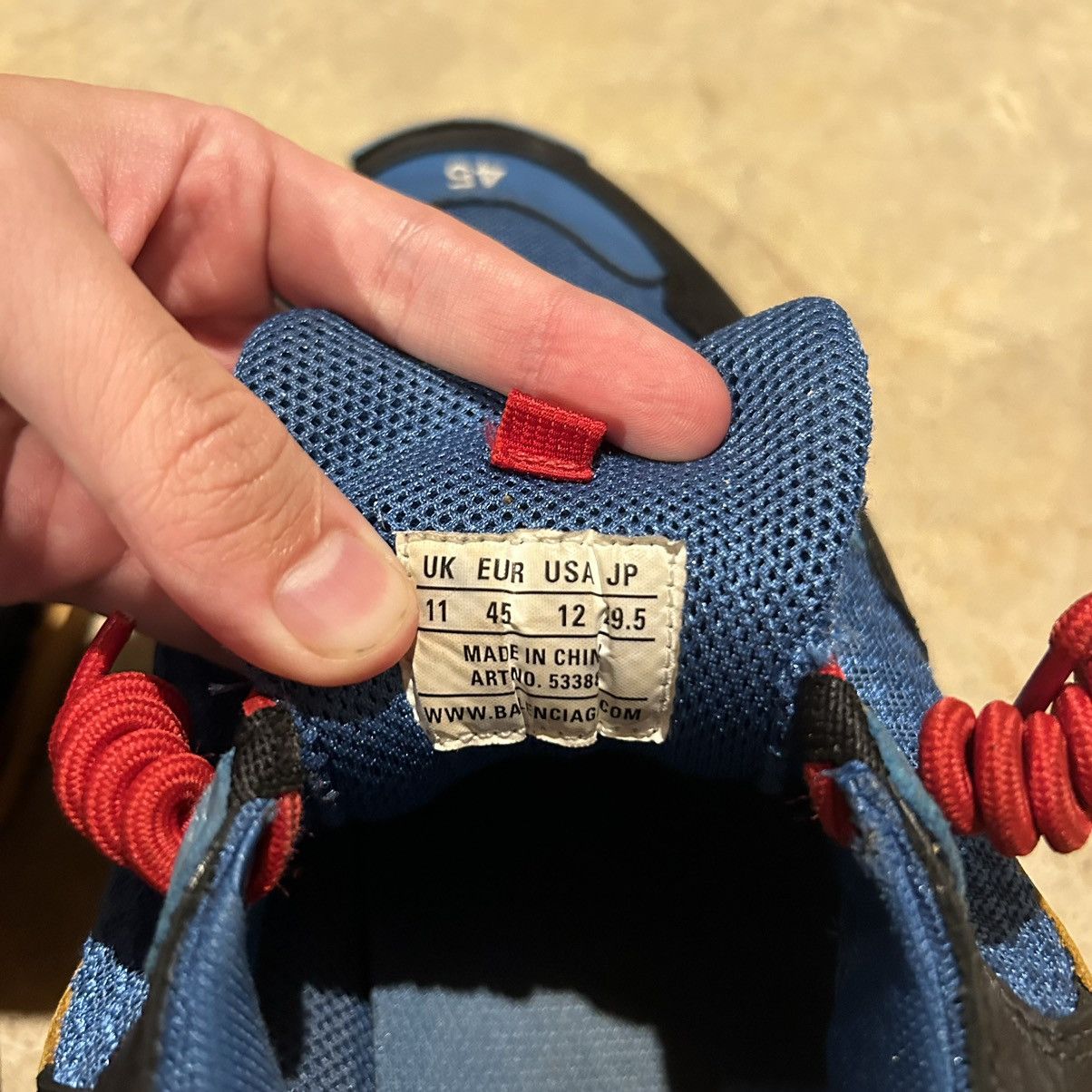 Balenciaga × Designer Balenciaga Triple S Sneaker Blue Orange Red US 12 Size US 12 / EU 45 - 12 Thumbnail