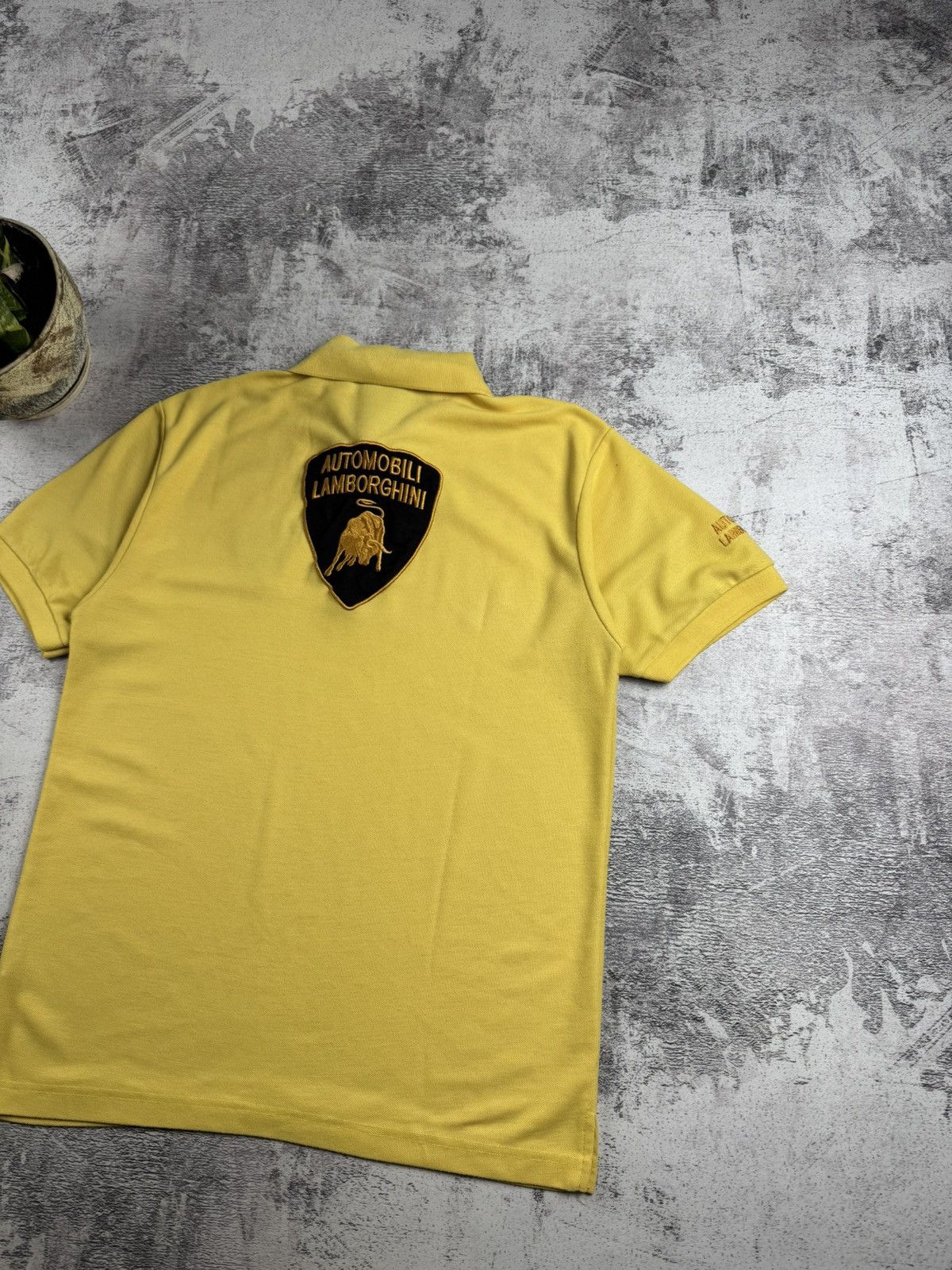 Lamborghini Lamborghini Automobili Yellow Vintage Racing Men’s XL Retro Polo T Shirt Tee Size US XL / EU 56 / 4 - 4 Thumbnail