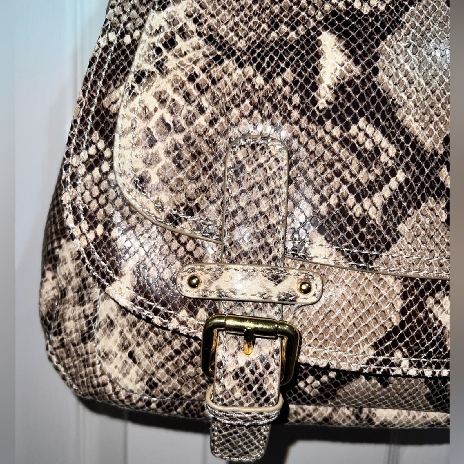 Cynthia Rowley Cynthia Rowley Faux Snakeskin Leather Hobo Bag Size ONE SIZE - 3 Thumbnail