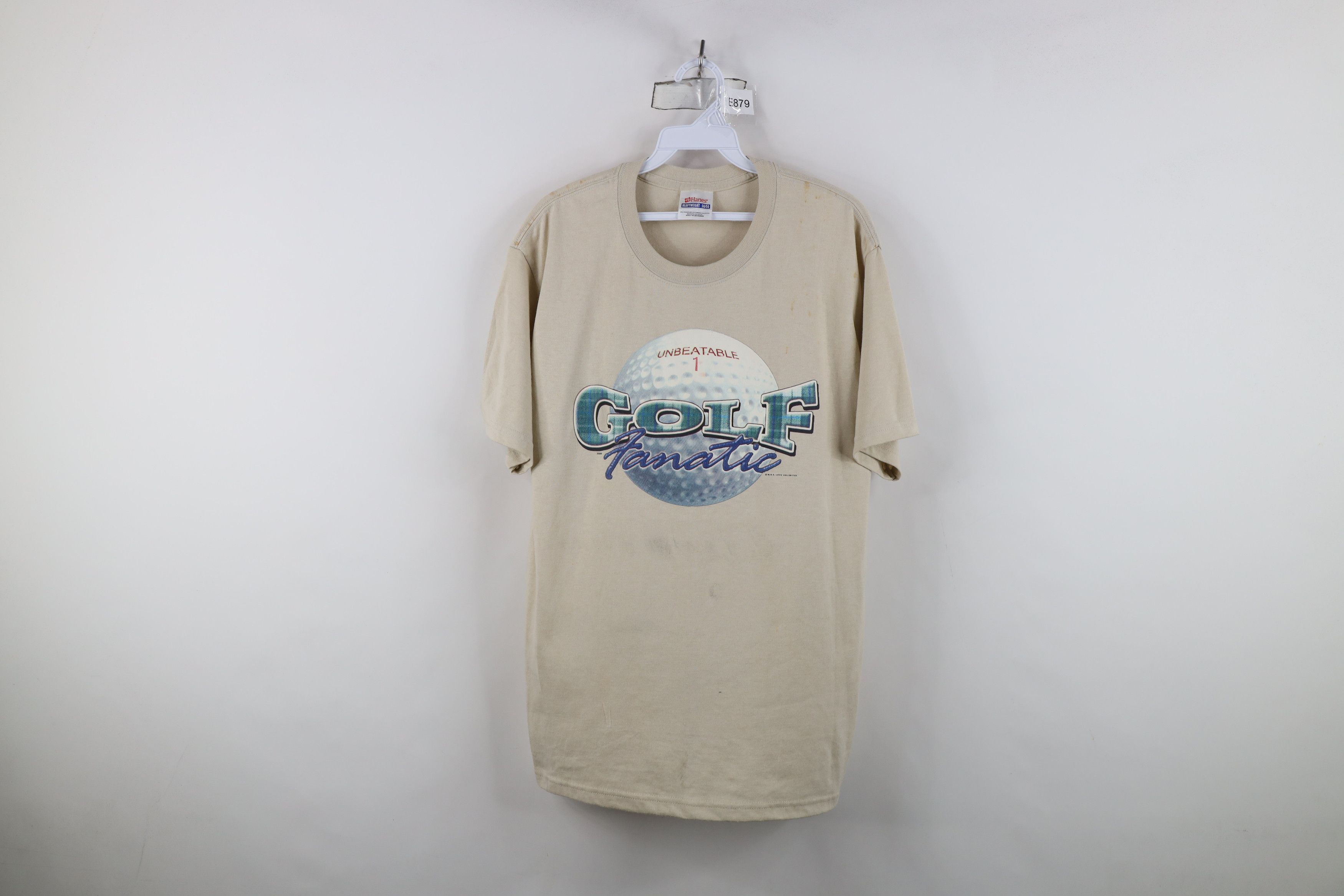 Vintage Vintage 90s Streetwear Golf Fanatic Golfing T-Shirt Beige Size US M / EU 48-50 / 2 - 1 Thumbnail