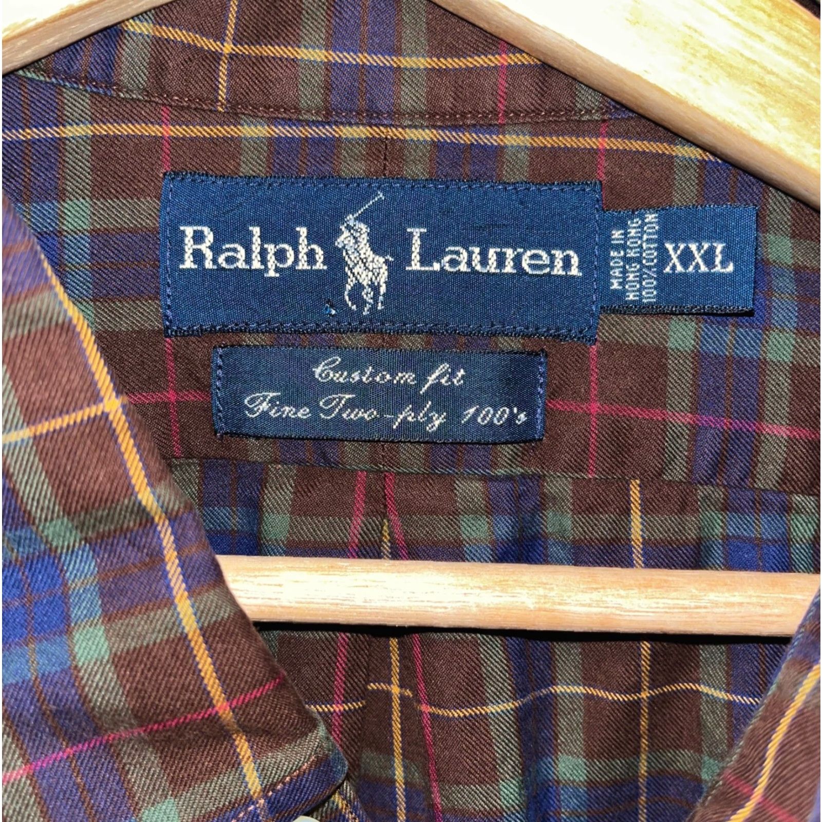 Polo Ralph Lauren VINTAGE Polo Ralph Lauren Plaid Shirt Men XXL Custom Fit 100% Cotton EUC Size US XXL / EU 58 / 5 - 4 Thumbnail