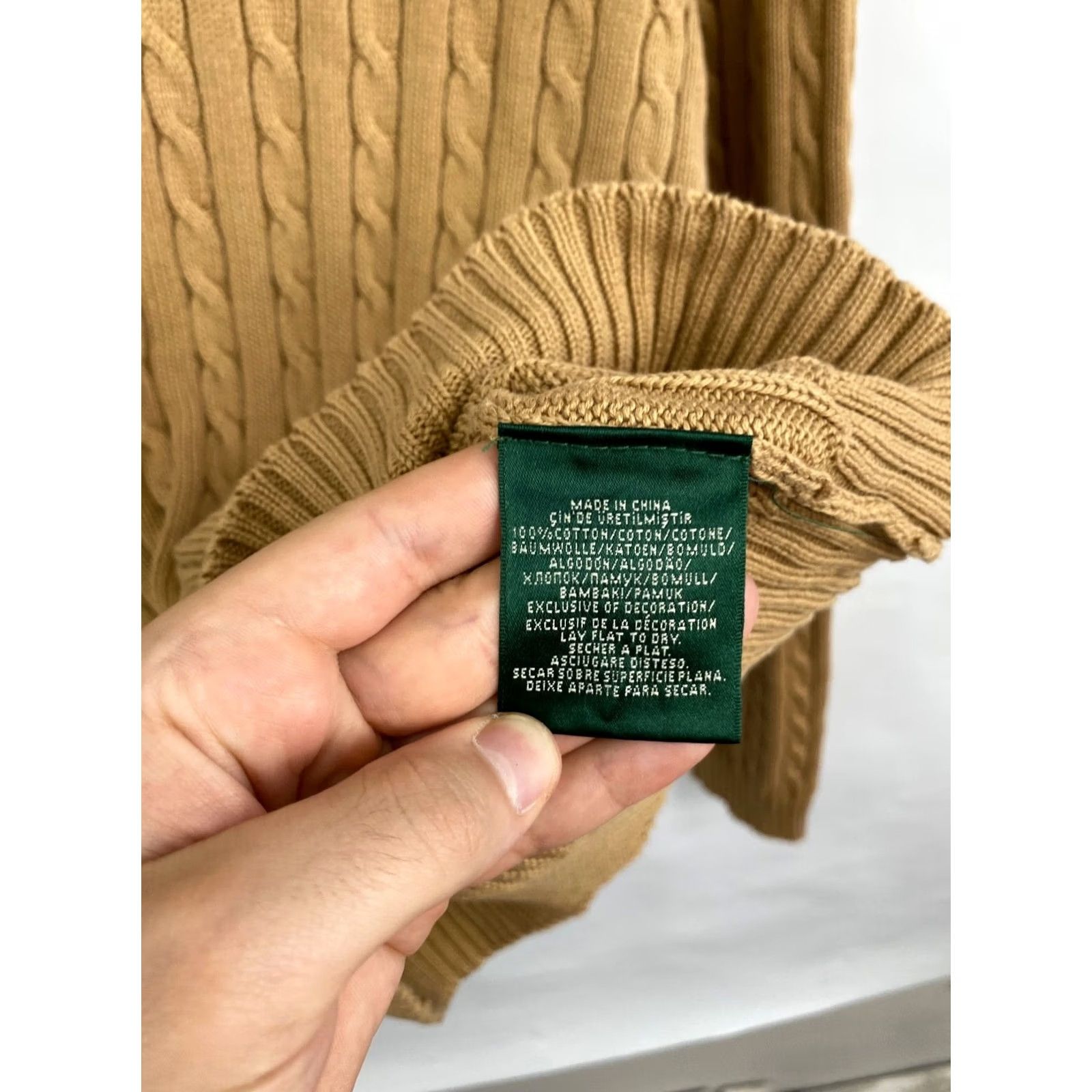 Ralph Lauren Ralph Lauren RLL Gold Logo Green Label Sweater Women Beige L Beige Logo Pullover Knit Neat Vintage Style (if applicable) Size L / US 10 / IT 46 - 6 Thumbnail