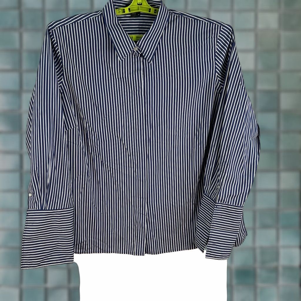 Ralph Lauren VINTAGE Lauren Ralph Lauren Dress Shirt Men 3XL Long Sleeve Striped Blue Cotton Formal Size US XXL / EU 58 / 5 - 1 Thumbnail