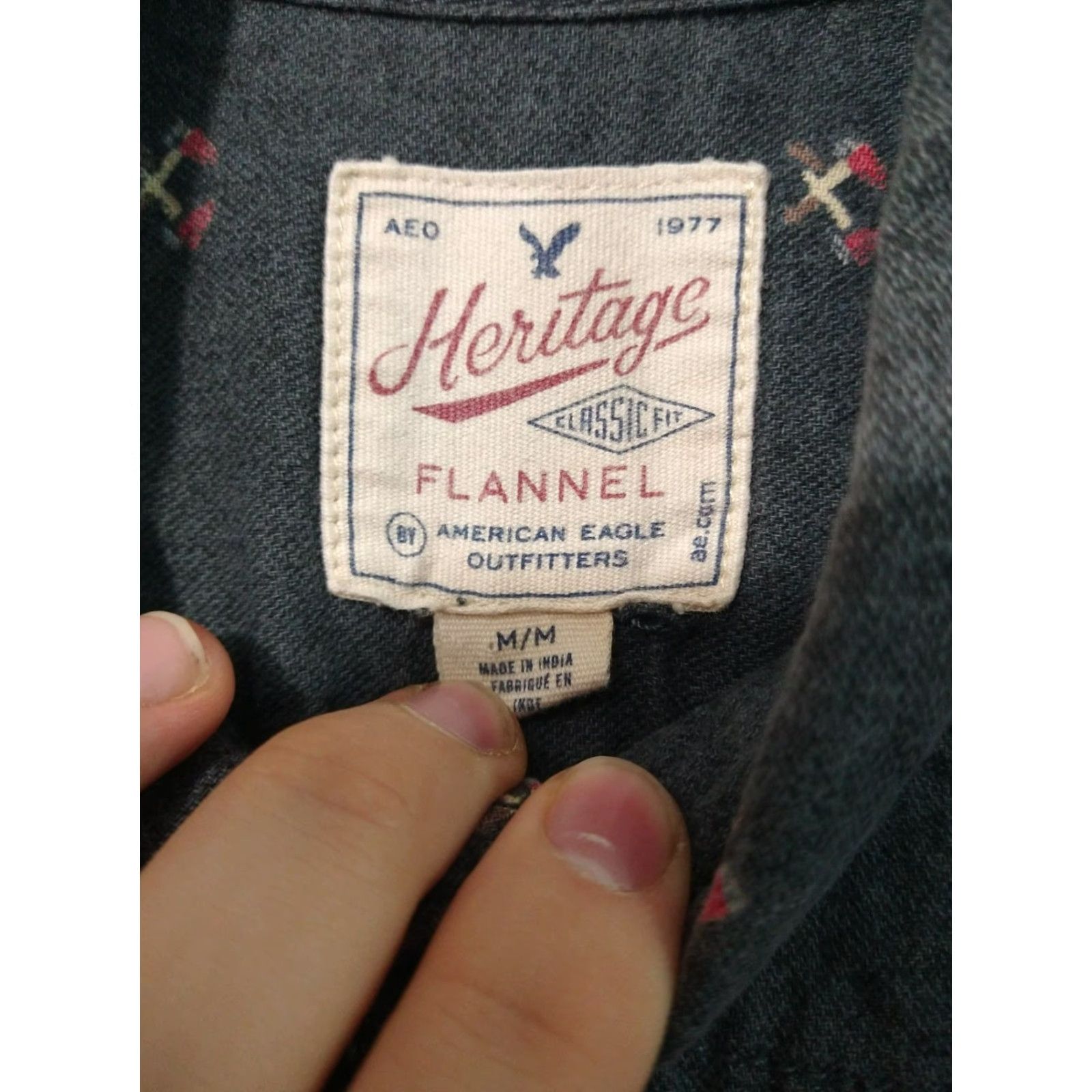 American Eagle Outfitters VINTAGE American Eagle Outfitters Shirt Mens Medium Gray Flannel Button-Down Long Sleeve Cotton Size US M / EU 48-50 / 2 - 7 Thumbnail