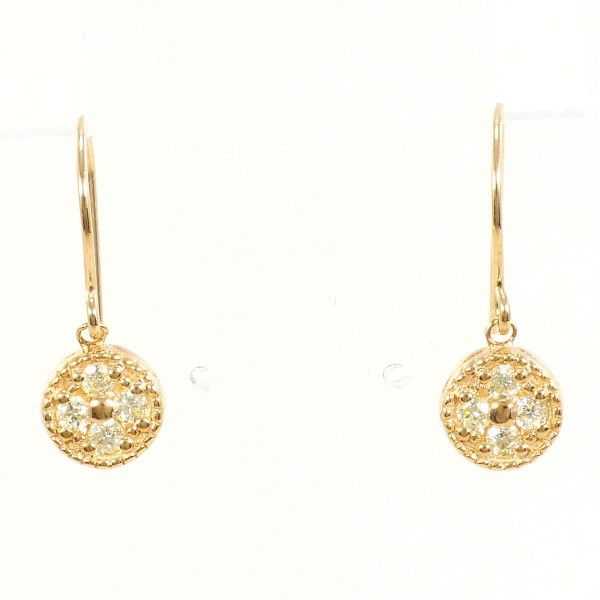 Luxuness K10 Yellow Gold Earrings Yellow Diamond Jewelry Crocodile Skin Earrings, Women's