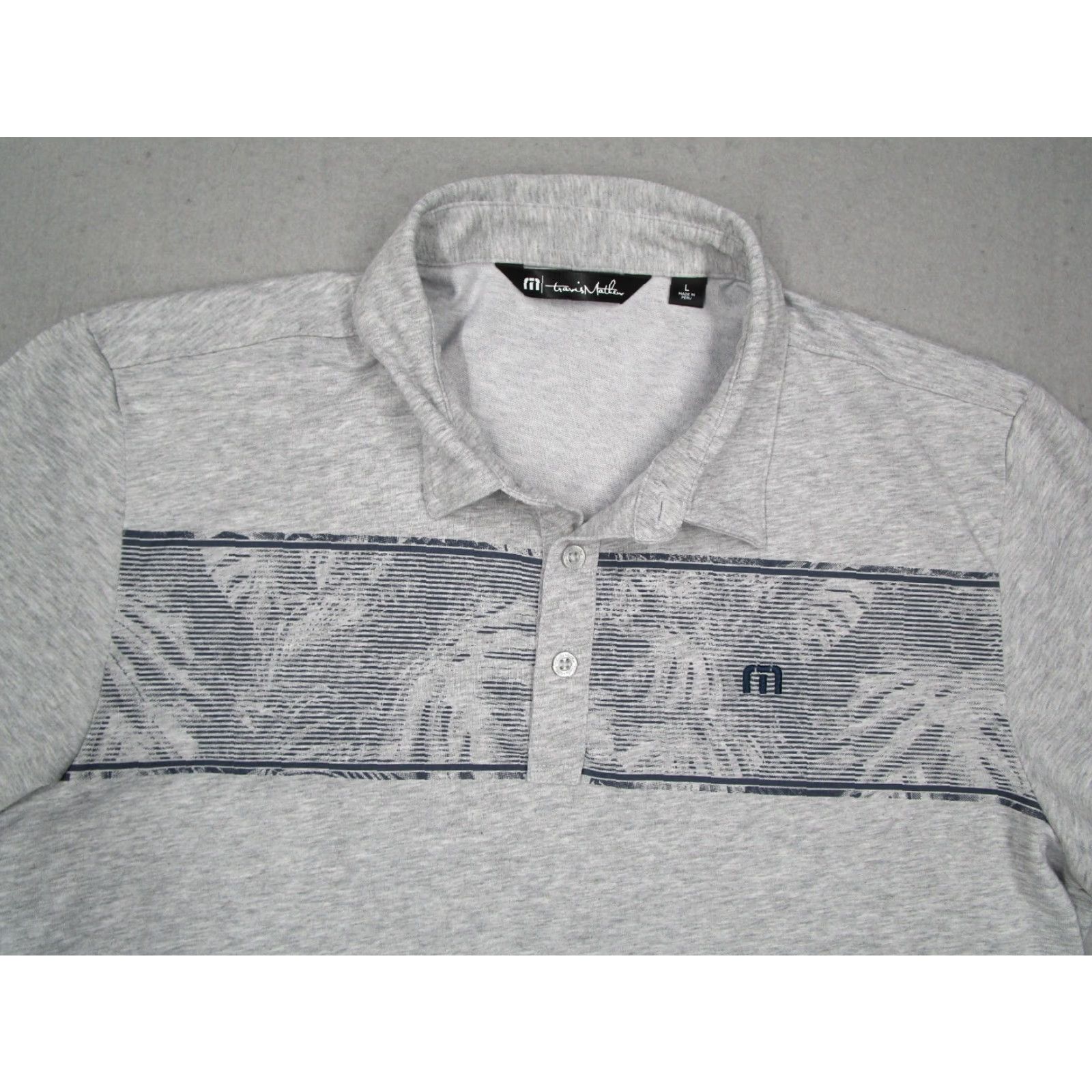 TravisMathew Travis Mathew Polo Mens Large Gray Make Camp Golf Performance Golf Size US L / EU 52-54 / 3 - 2 Thumbnail