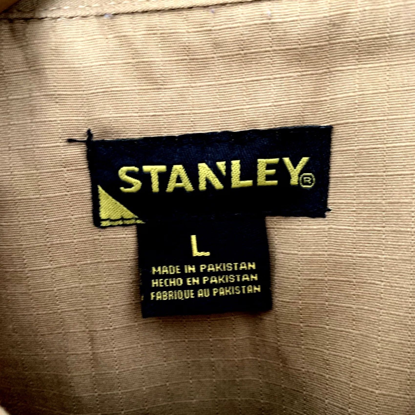 Vintage Stanley Workwear Shirt Mens Large Gold Tan Short Sleeve Button Up Ripstop Sz Size US L / EU 52-54 / 3 - 2 Thumbnail