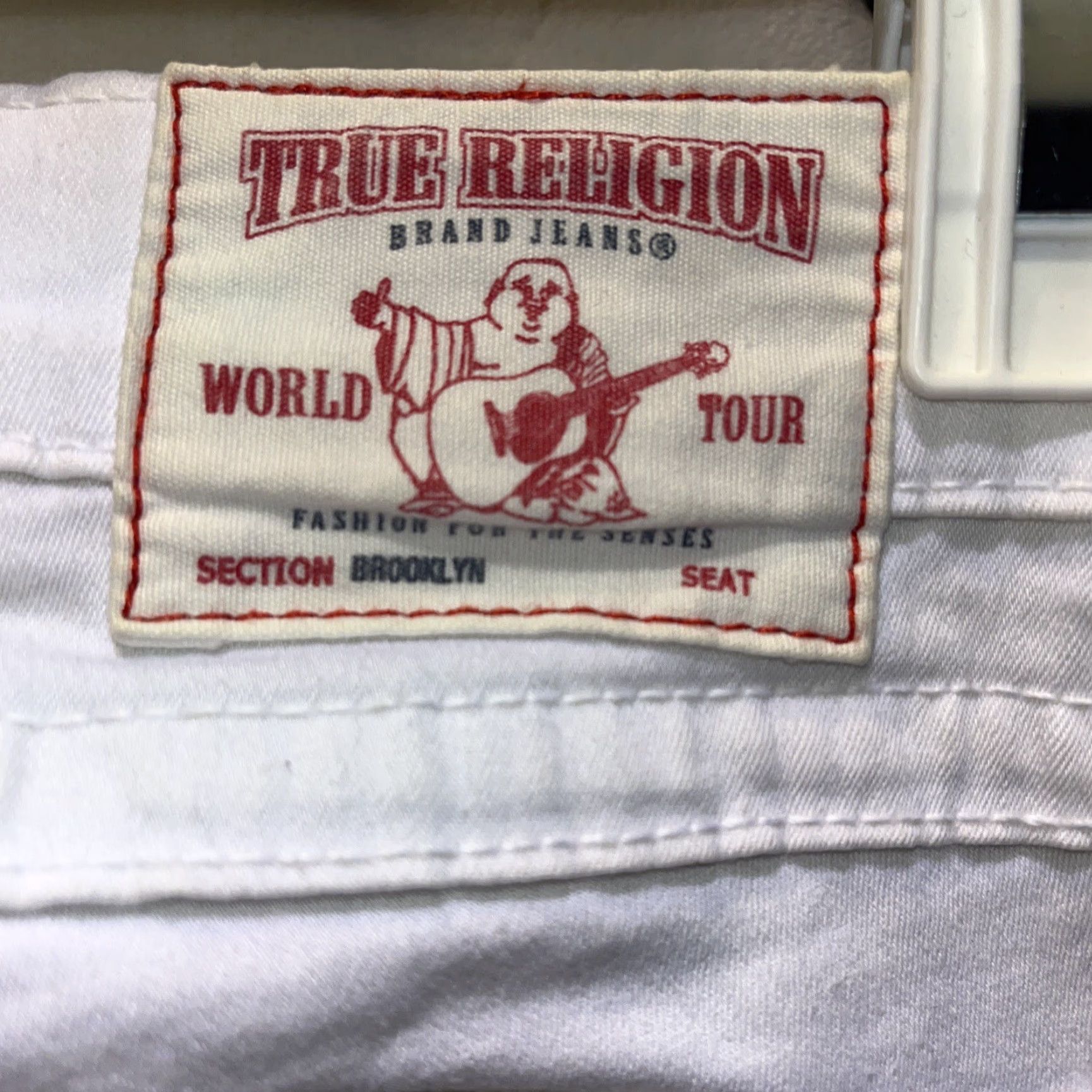 True Religion VINTAGE True Religion Women Cropped Pants Size 24 White Cotton Skinny 90s Festival Womens Size 42" / US 20 - 4 Thumbnail