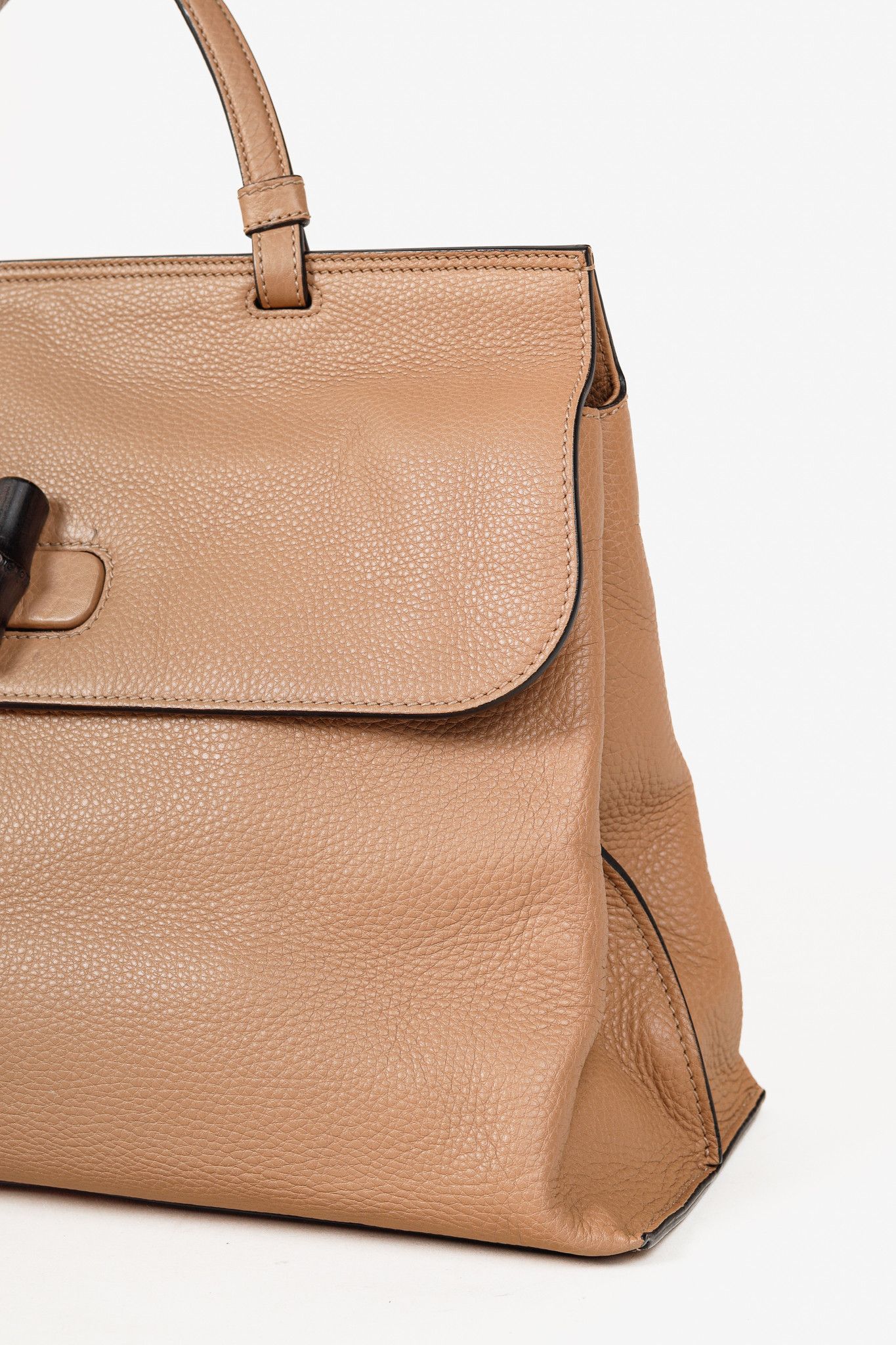 Gucci Gucci Bamboo Daily Rose Beige Leather Large Top Handle Bag Size ONE SIZE - 8 Thumbnail