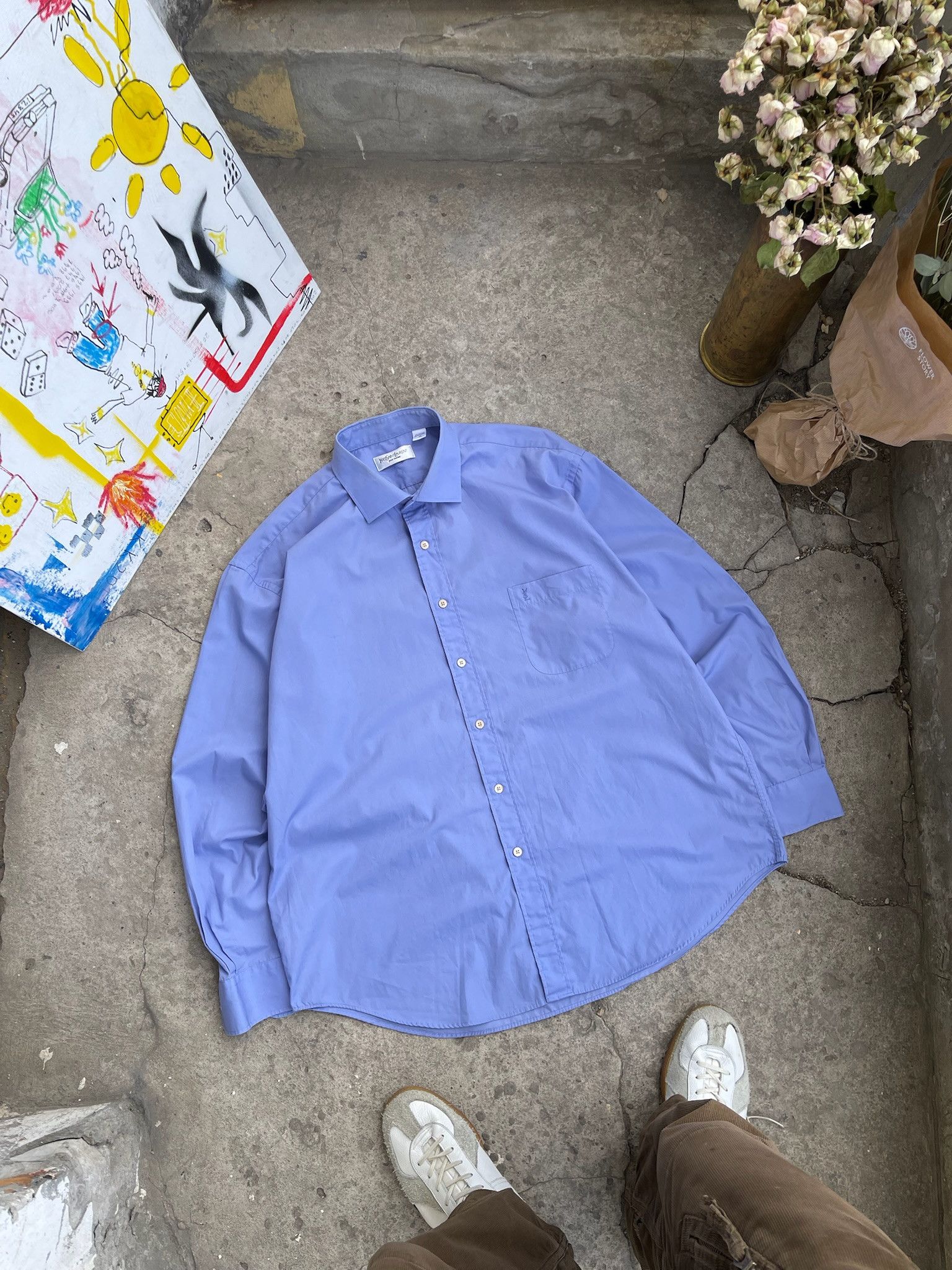 Yves Saint Laurent Vintage Yves Saint Laurent Pour Homme Button Up Shirt Size US XL / EU 56 / 4 - 2 Thumbnail