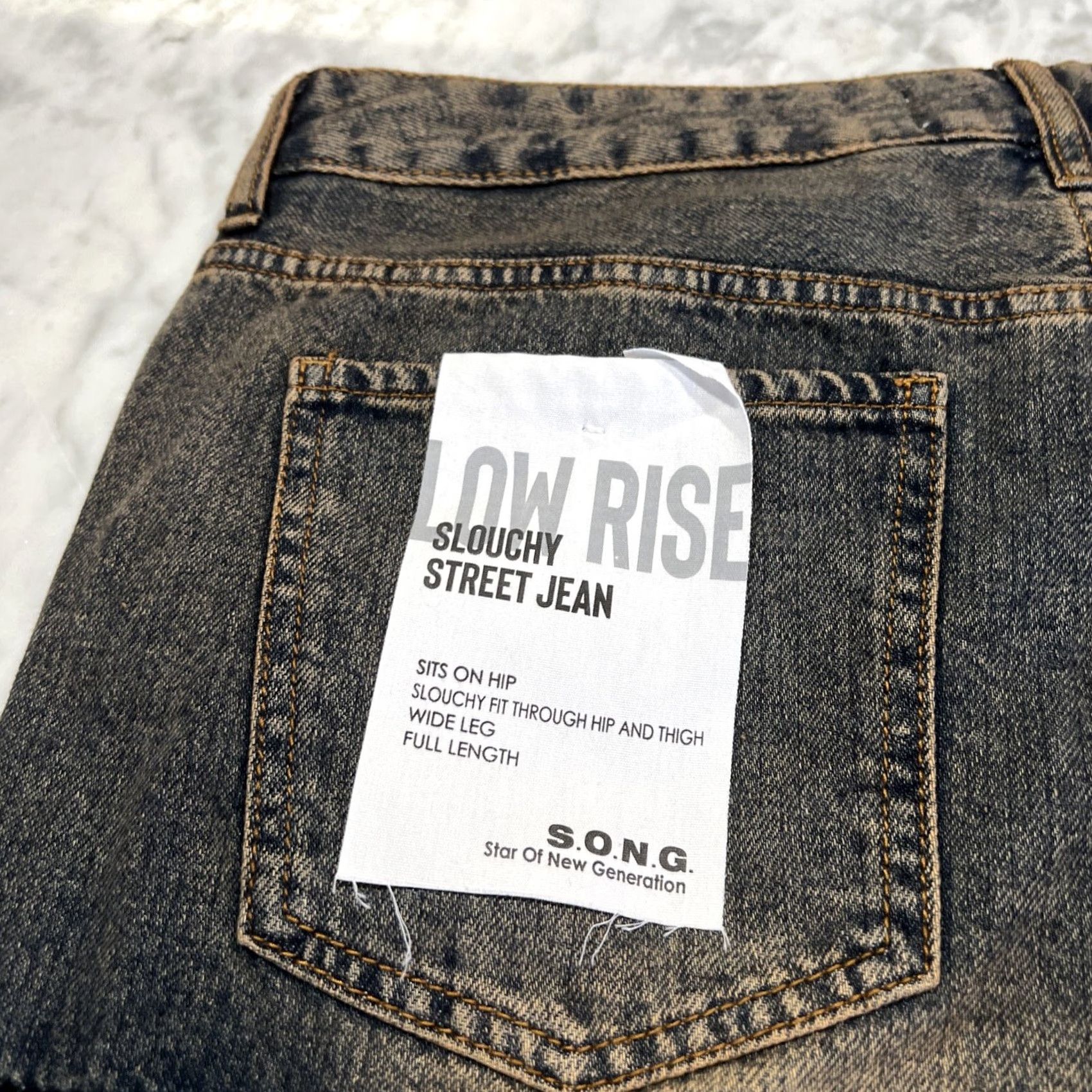 Vintage SONG Low Rise Slouchy Street Jeans Women’s 13/31 Cargo Wide Leg Faded Skate Blue NWT Size 34" / US 12 / IT 48 - 7 Thumbnail