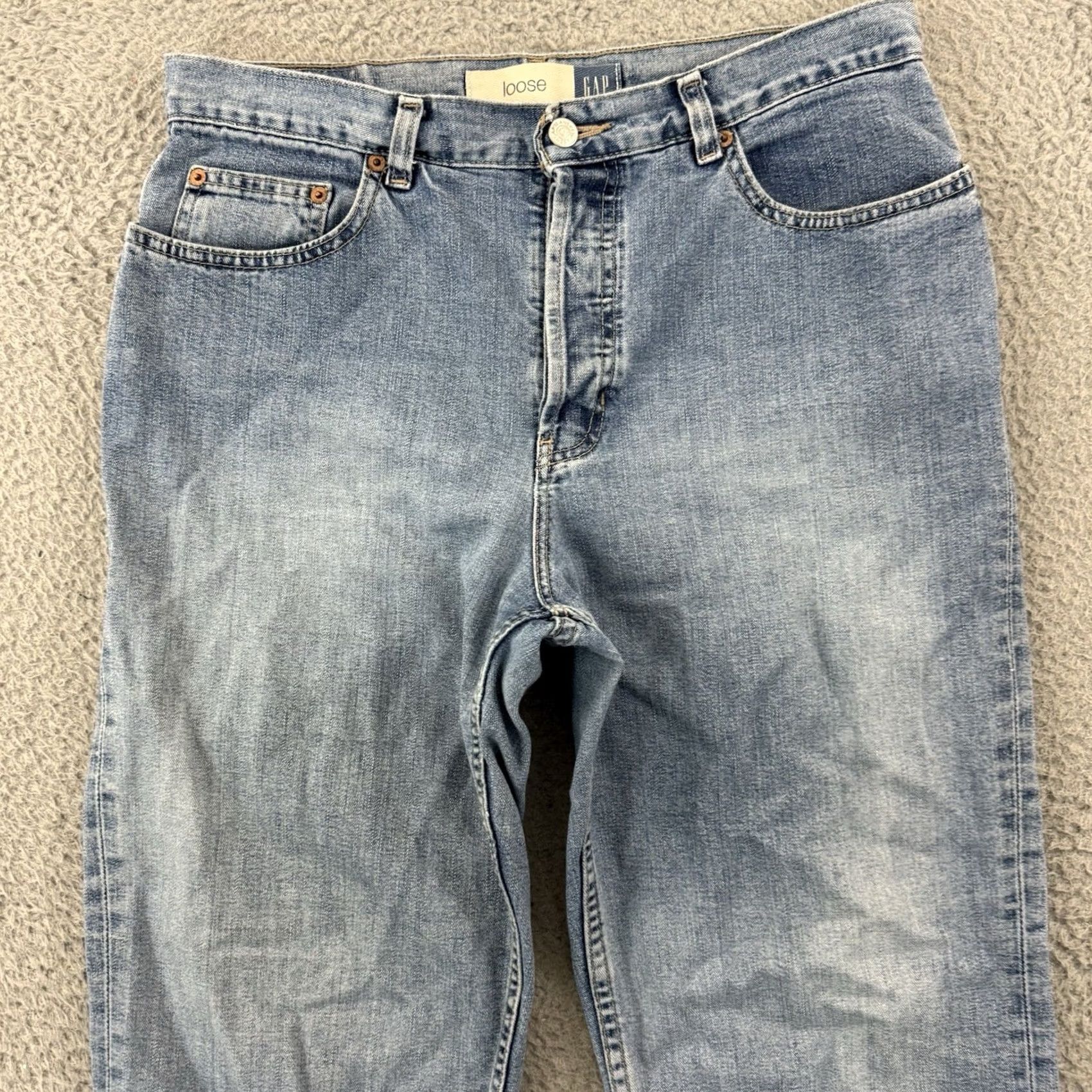Gap VINTAGE Gap Jeans Womens 12 Blue High Rise Loose Fit Baggy 90s Modern Retro 1969 GAP 12 Jeans Womens Boys Girls Size 34" / US 12 / IT 48 - 3 Thumbnail