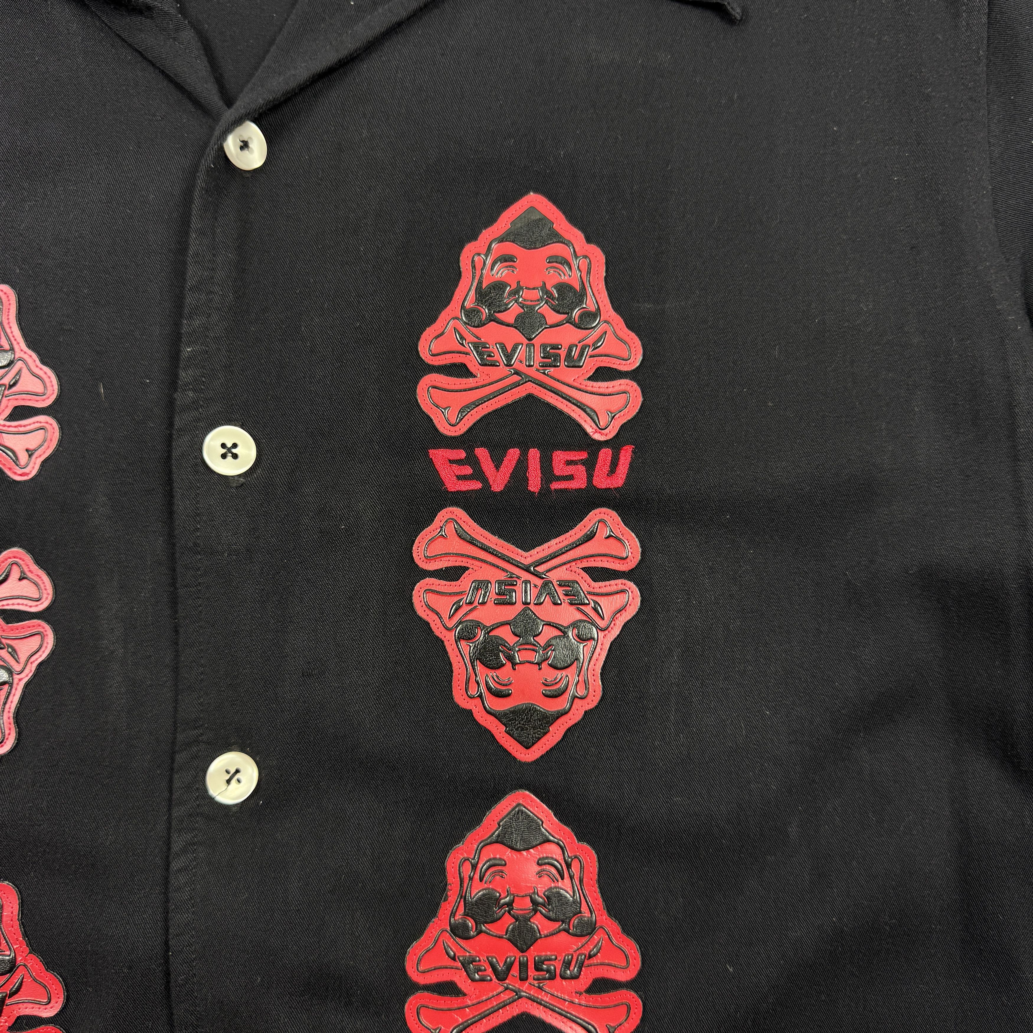 Evisu Evisu Japan Rayon Black Vintage Button Shortsleeve Shirt XL Size US L / EU 52-54 / 3 - 4 Thumbnail
