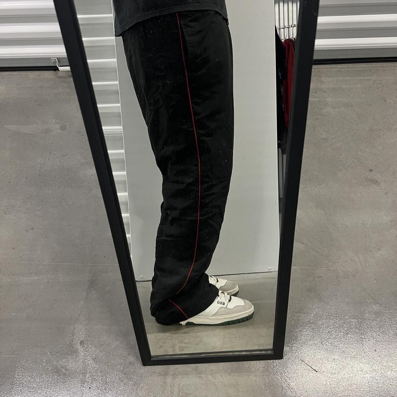 Vintage Crazy Vintage Baggy Black and red wide leg Track pants Size US 34 / EU 50 - 1 Thumbnail